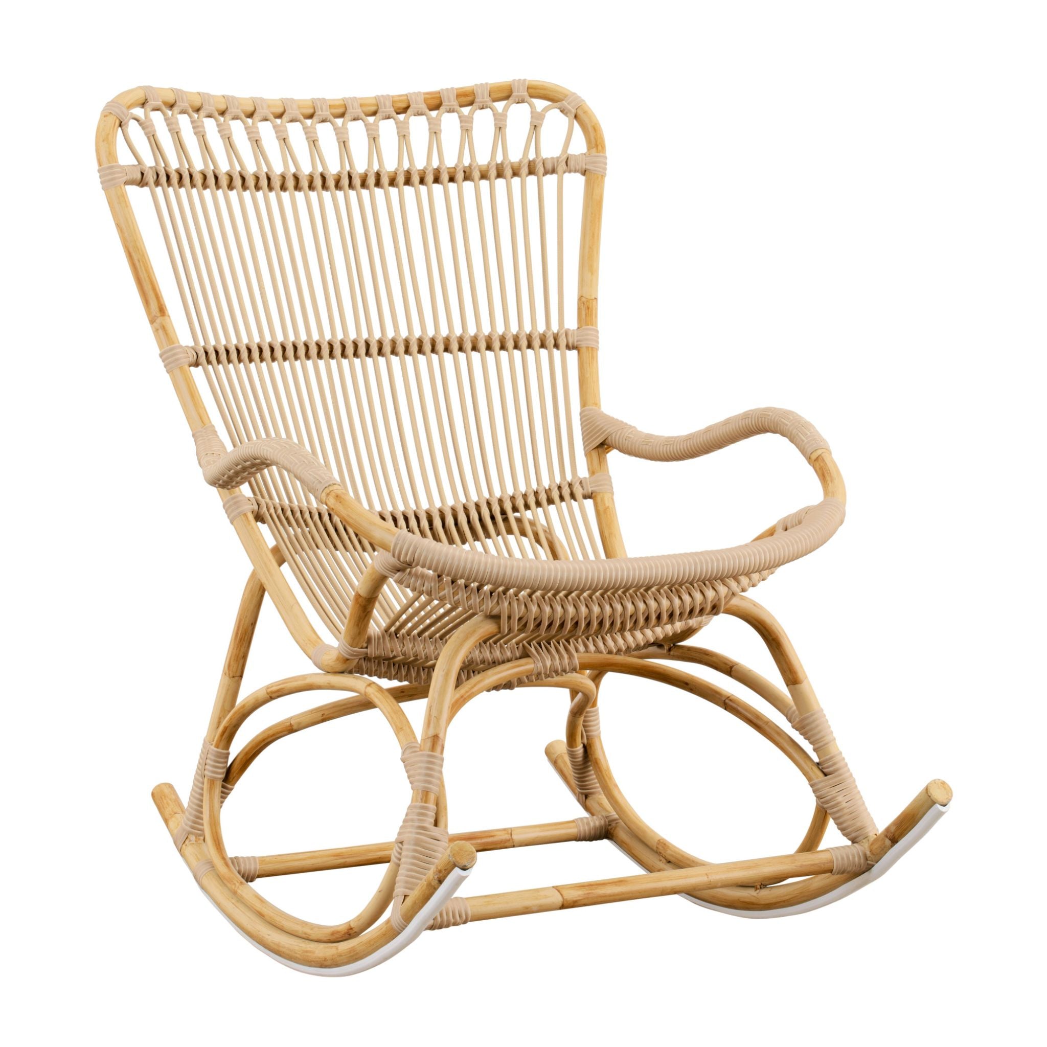 AluRattan™ and ArtFibre™ Open Weave Rocking Chair - Lightweight Durable Patio Furniture for Outdoor, Garden, Porch - Available in 2 Colors (Beige & Brown)
