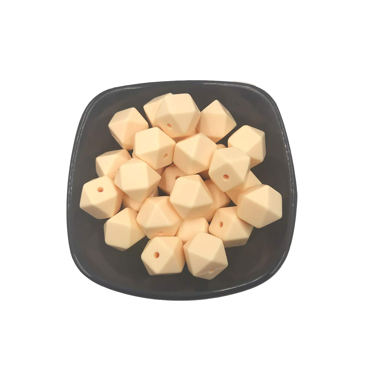 14mm Hexagonal Silicone Beads for DIY Jewelry & Keychains - 50pcs Bulk Craft Beads for Women & Moms
