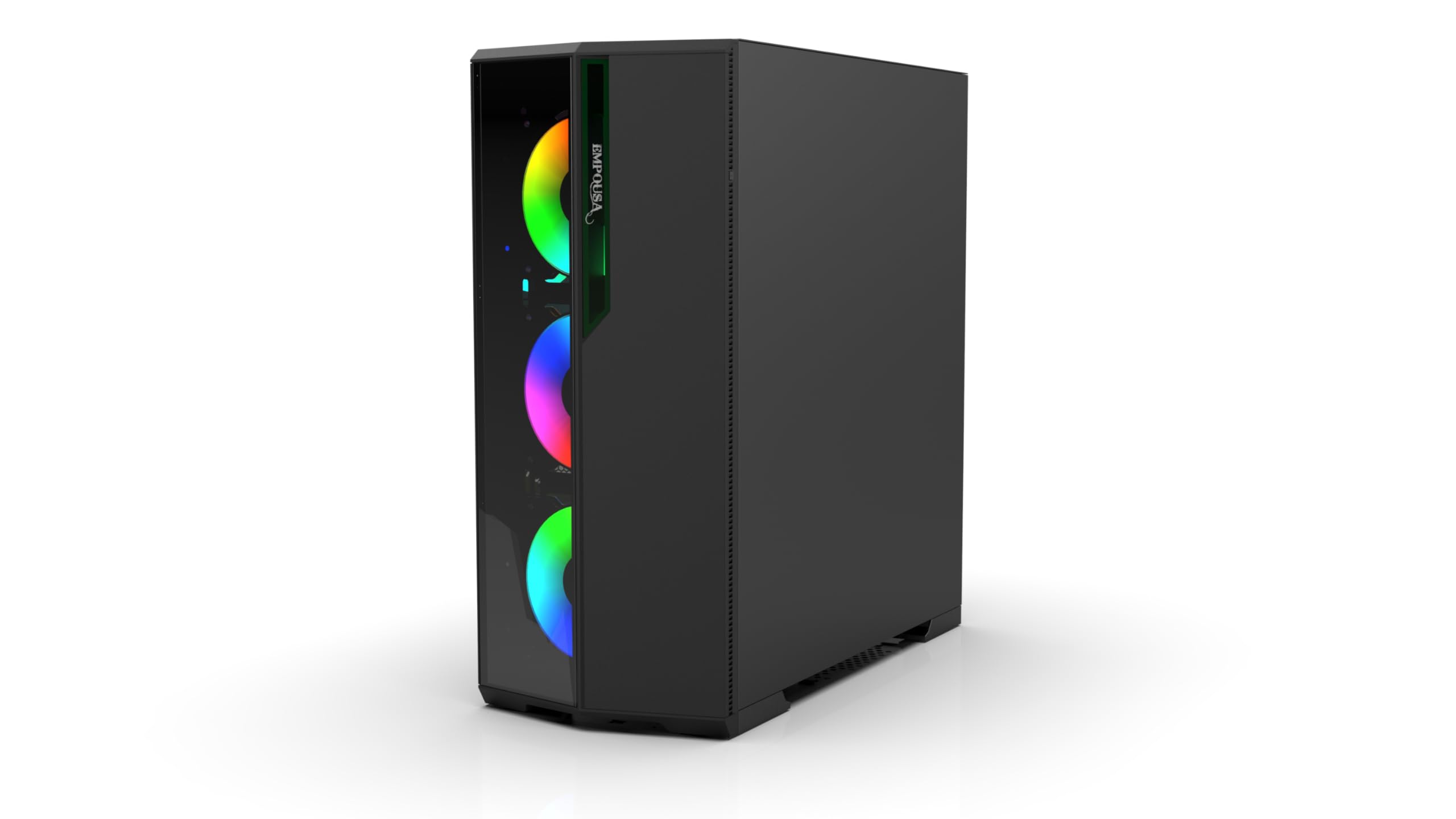 INCA EMPOUSA EMG-17XN Premium Gaming PC Case - High Airflow ATX Mid Tower Computer Case with Tempered Glass & RGB Lighting for Gaming, Streaming & Workstation Builds
