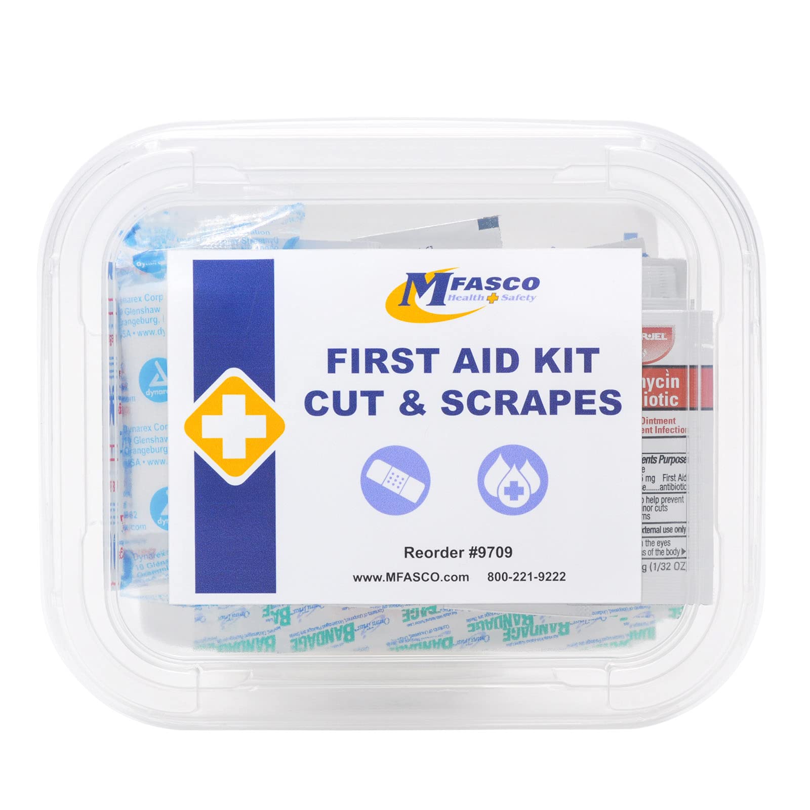 MFASCO 50-Piece First Aid Kit for Cuts & Scrapes - Compact Travel Size Medical Kit with Bandages, Antiseptic Wipes & Gauze - Perfect for Car, Hiking, Camping, Office & School Use - Portable Emergency Kit for Parents, Teachers & Outdoor Enthusiasts
