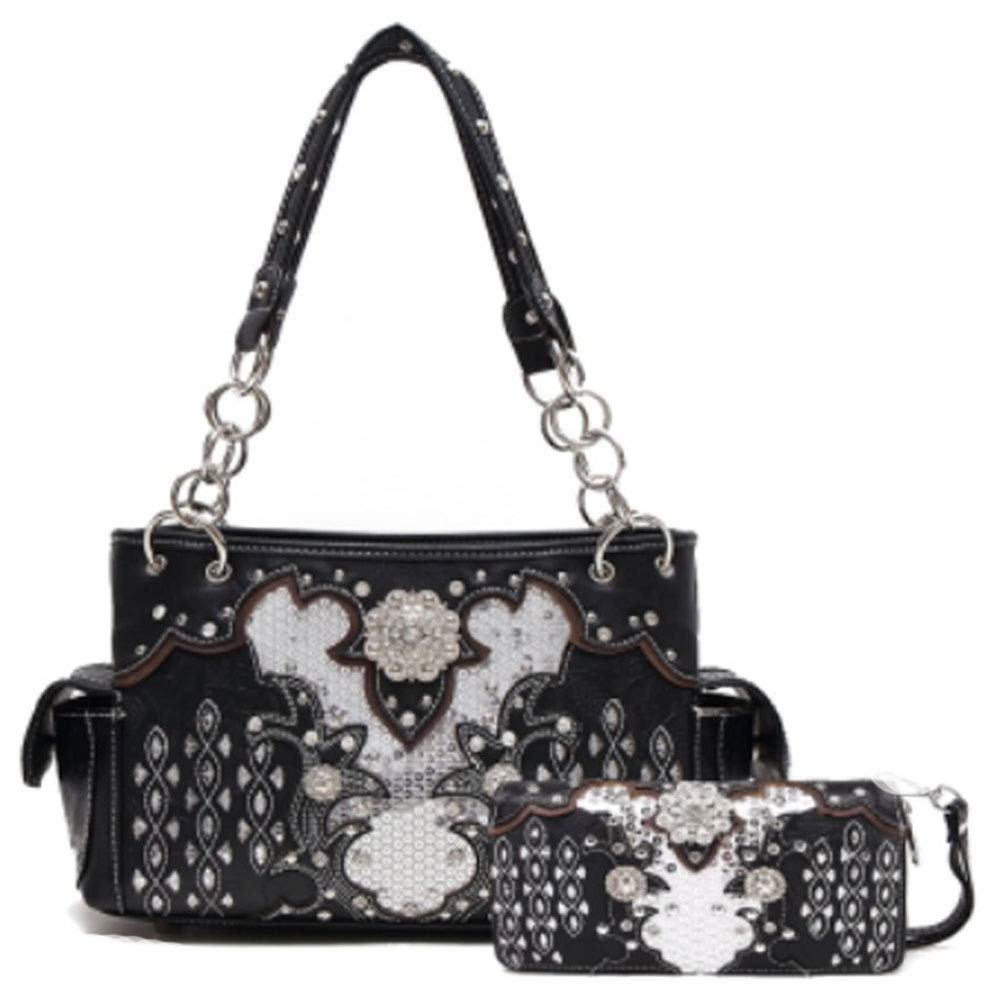 Sparkly Cloud Sequin Rhinestone Handbag with Concealed Carry Purse Set - Elegant Evening Clutch for Parties, Weddings & Special Occasions