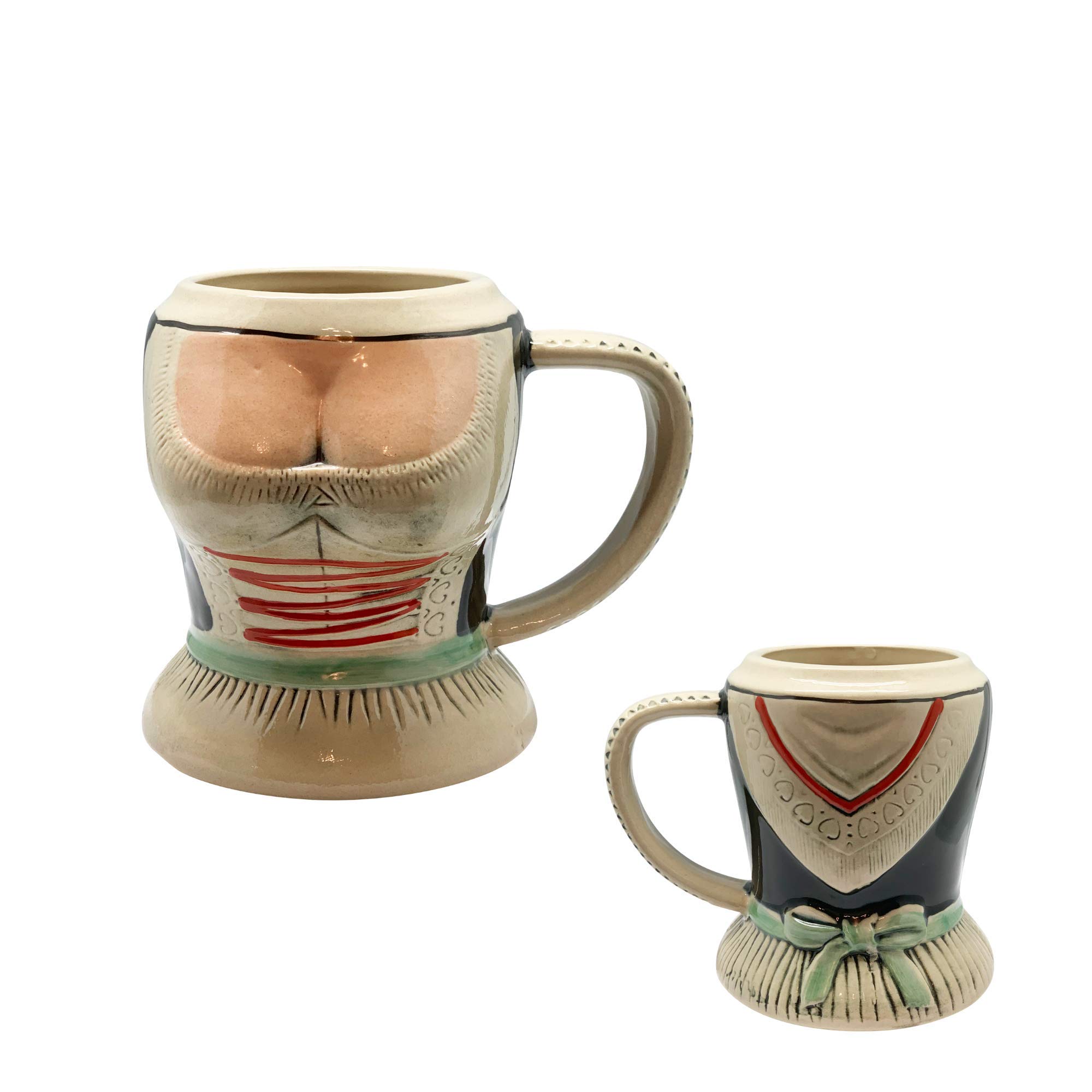 Authentic German Oktoberfest Beer Stein Mug Set – 0.55L Ceramic Beer Mugs with Traditional Dirndl Design, Perfect for Oktoberfest Celebrations, Beer Tasting Parties & Bavarian Themed Events