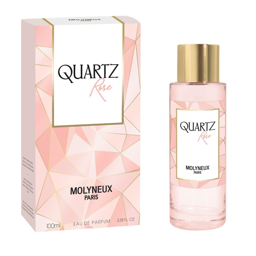 Quartz Rose Eau De Parfum for Women - 3.38 oz Floral Fragrance Spray | Long-Lasting Luxury Perfume for Date Night, Office & Special Occasions