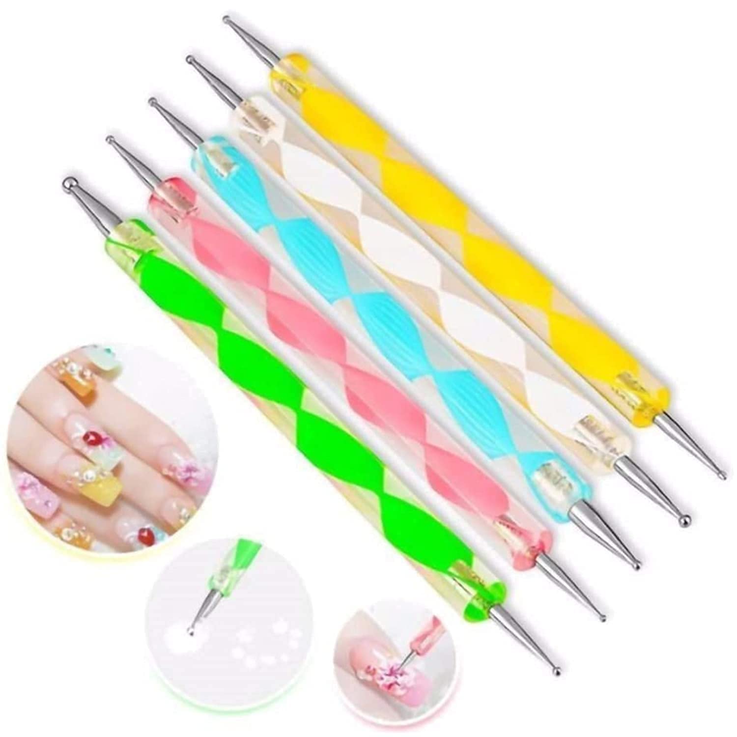 Oytra 5-Piece Dotting Tool Set for Mandala, Clay Pottery, Ceramic Nail Art & Polymer Clay - Embossing Stylus for DIY Crafts, Painting, and Acrylic Designs - Perfect for Artists, Beginners, and Home Decor Projects