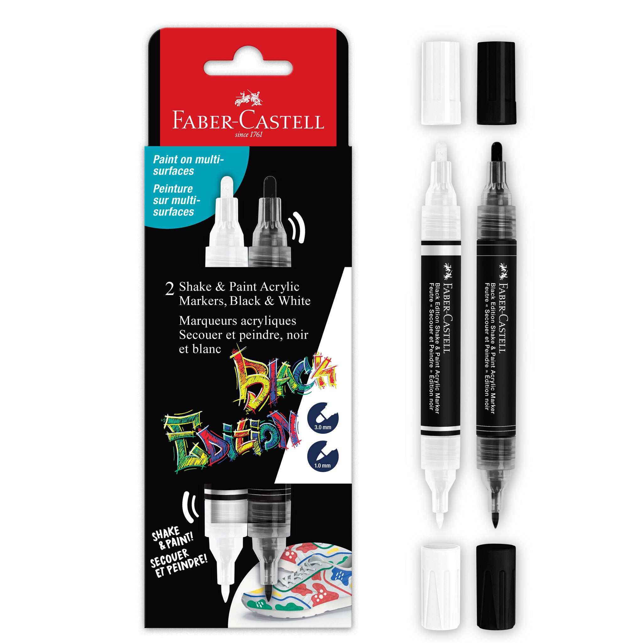 Black Edition Shake & Paint Markers - Set of 2 (Black & White) #285503 - Perfect for DIY Crafts, Art Projects, and Home Decor