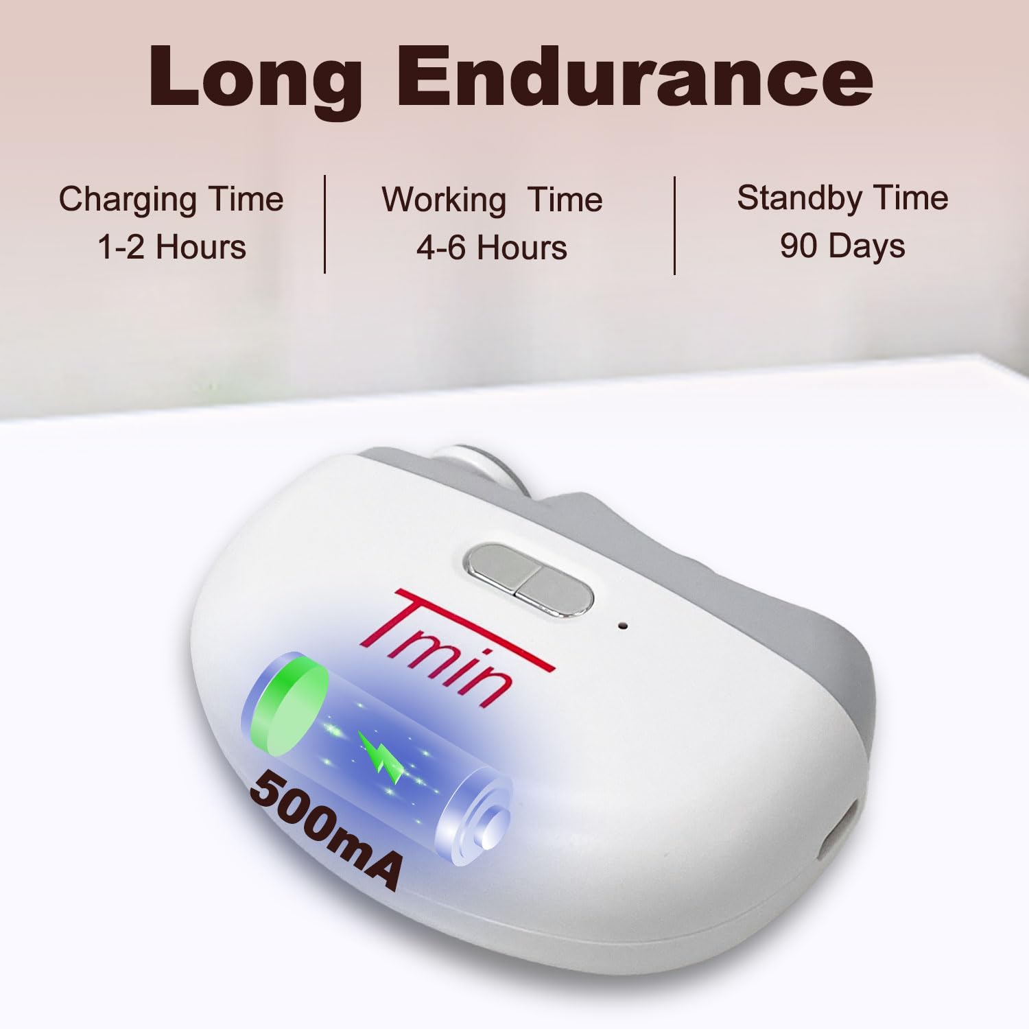 TMIN Electric Nail Clipper with LED Light & 2 Speed Settings - Rechargeable USB Nail Trimmer and Polisher 2-in-1 Design with Storage Case - Safe for Babies, Kids, Adults & Seniors (White) - Perfect for Home, Travel and Elderly Care