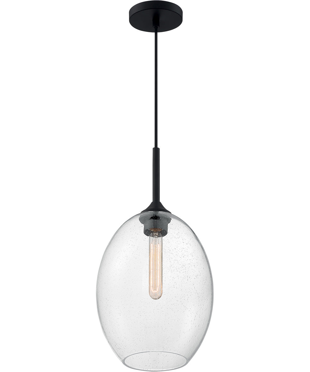 10W Aria 1-Light Matte Black Pendant Light - Modern Hanging Fixture for Kitchen Island, Dining Room, or Entryway Lighting