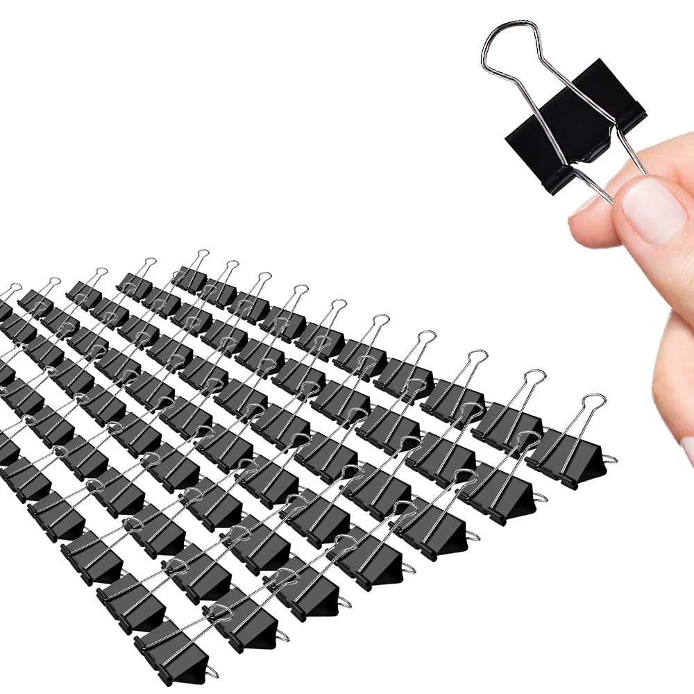 1 Inch Medium Black Binder Clips - 72 PCS (25mm) for Office, School, Teacher Supplies & Business Documents | Perfect for Organizing Papers, Files, Presentations & Bulletin Boards