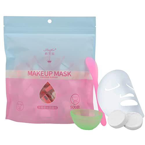 Silk Compression Facial Mask 100pcs - Natural Disposable for DIY Skincare & Women's Beauty Routine