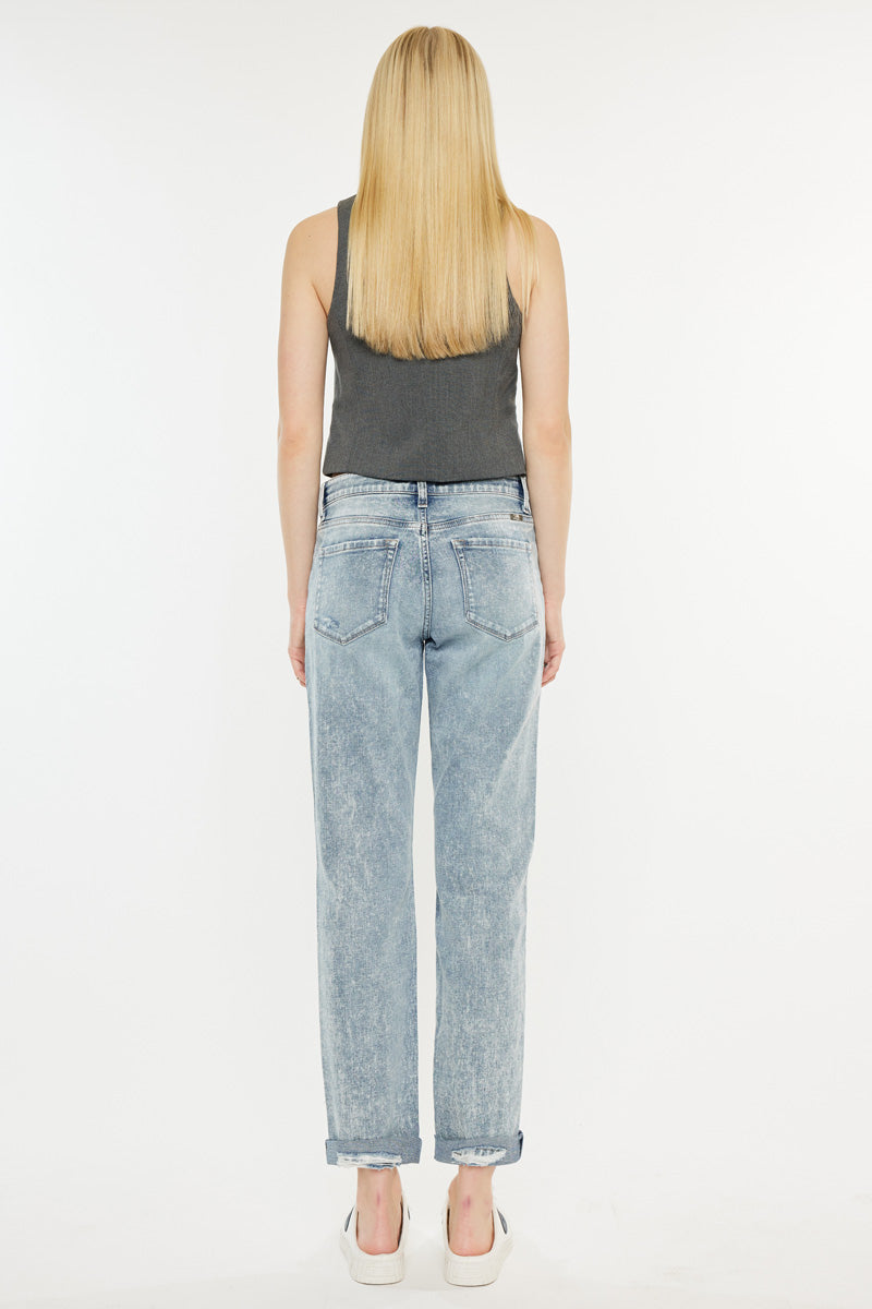 Alena Mid Rise Slim Boyfriend Jeans for Women - Comfortable Stretch Denim Pants - Casual Everyday Wear for Work & Weekend Outfits