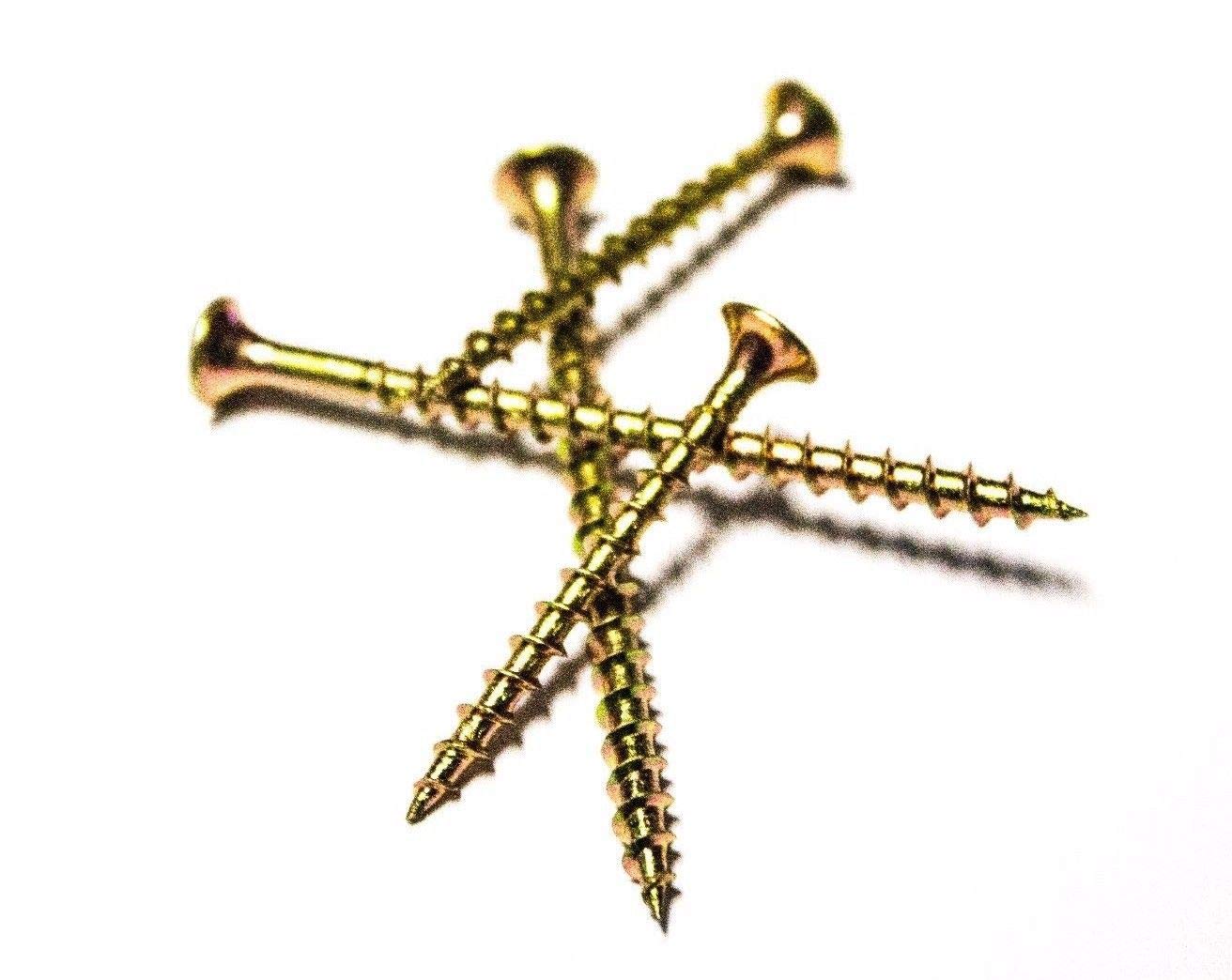 1000-Pack 10x3-1/2 Inch Phillips Bugle Head Deck Screws - Yellow Zinc Coated Outdoor Wood Screws for Decking, Fencing & Construction Projects