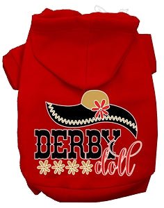 Stylish Derby Doll Screen Print Dog Hoodies - Multiple Colors for Small & Large Dogs - Perfect for Outdoor Walks & Pet Fashion