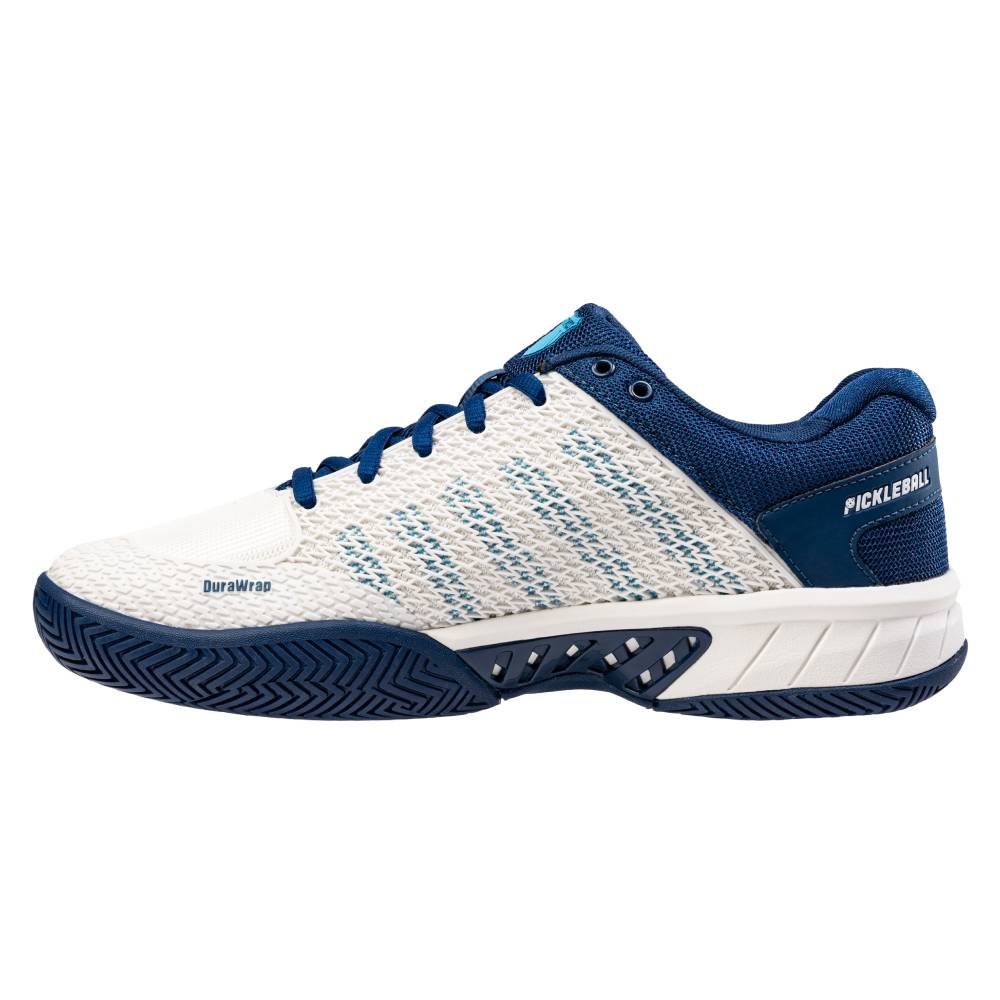 K Swiss Express Light Men's Pickleball Shoes - Breathable Tennis Shoes for Men with Cushioned Support - Blue & White Athletic Shoes for Pickleball, Tennis & Court Sports