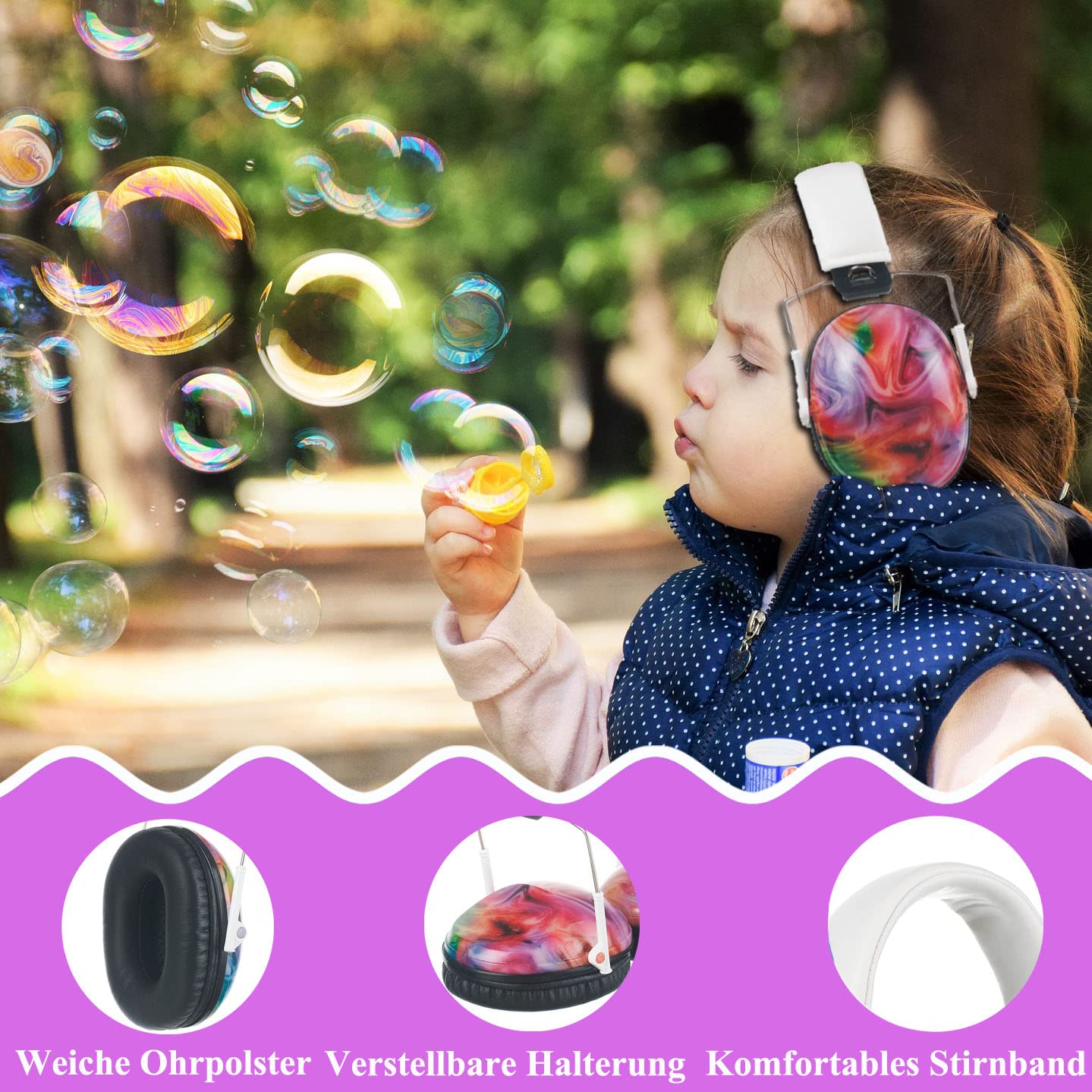 PROTEAR Kids Noise Cancelling Headphones, Adjustable & Foldable Ear Muffs for Children with 28dB SNR Hearing Protection - Perfect for Sports Events, Concerts, Travel & Loud Environments