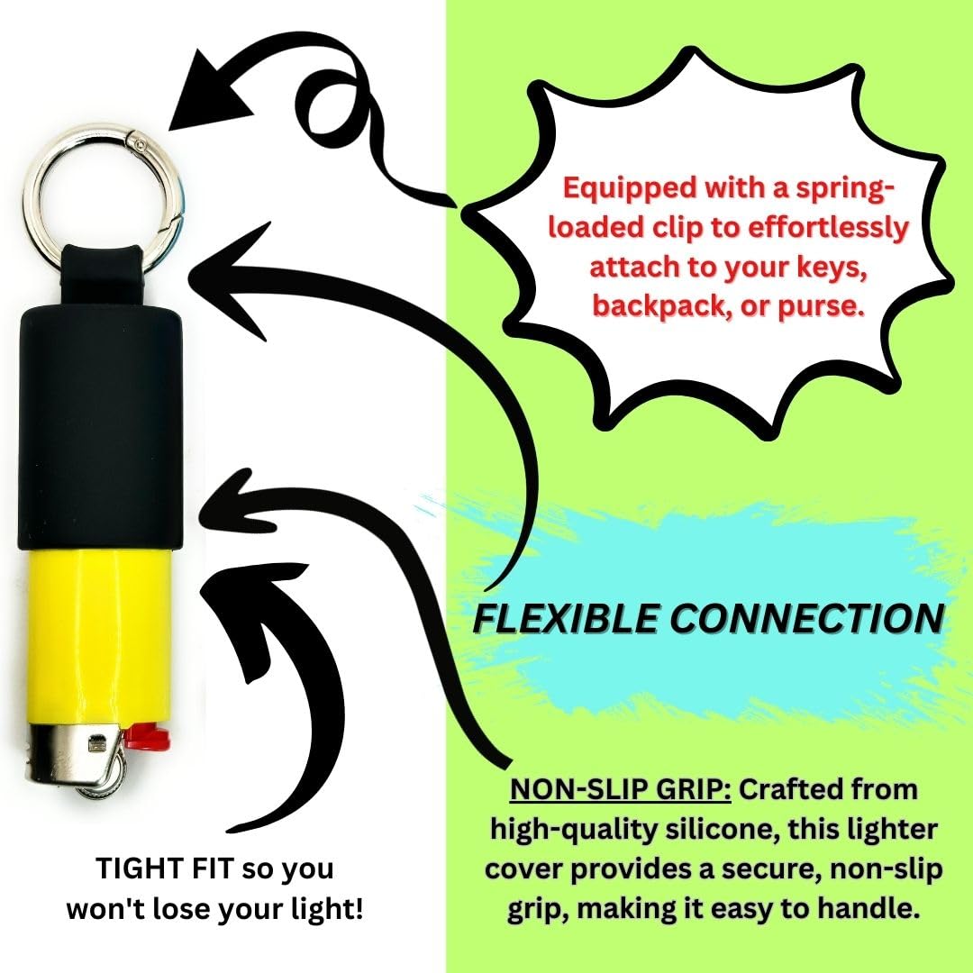 Mini BIC Lighter Holder - 10 Colors Keychain for J5 Lighters | Outdoor & Travel Use
