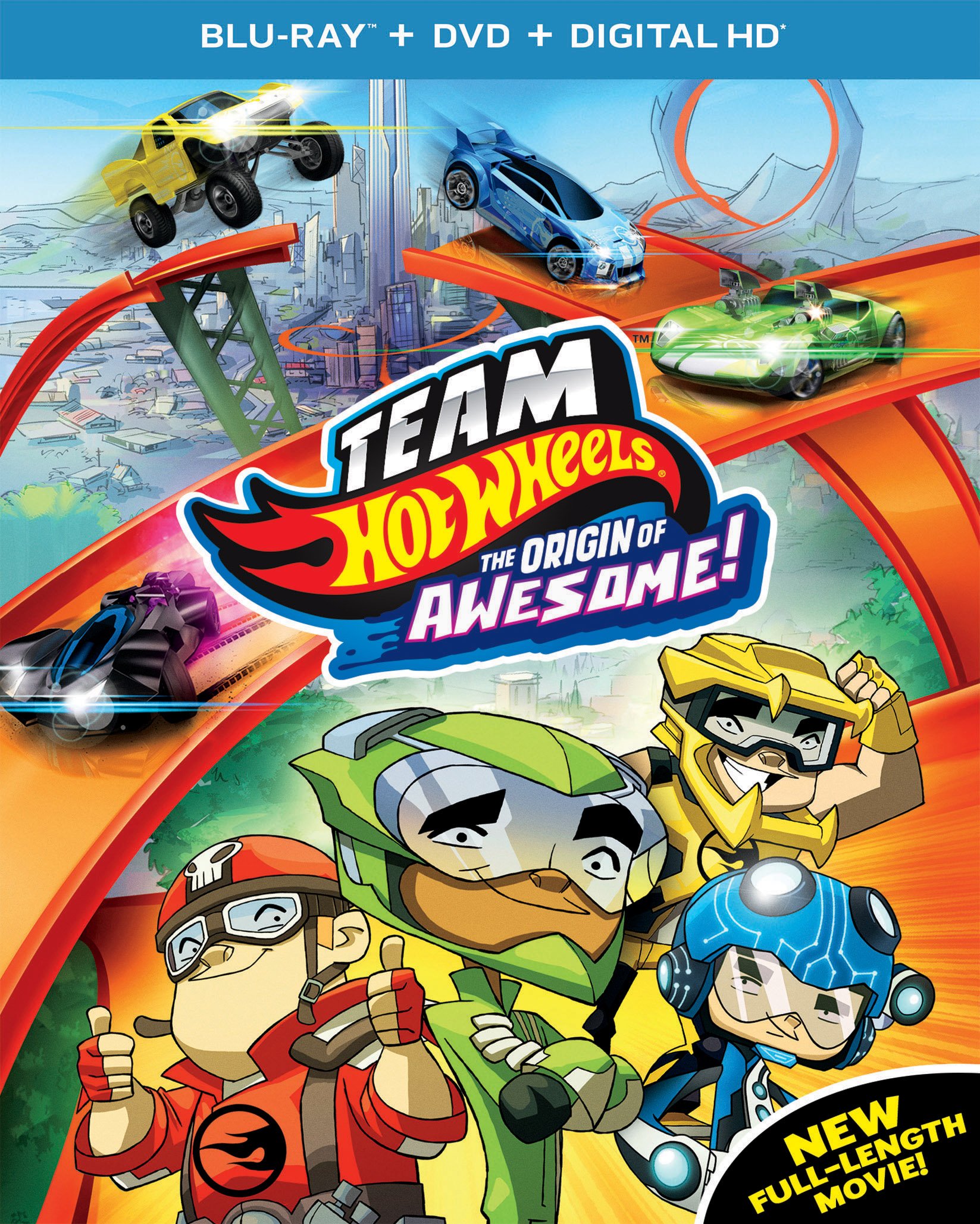 Hot Wheels Team: The Origin of Awesome! [Blu-ray] - Kids' Favorite Racing Adventure Movie for Family Movie Night & Birthday Gifts