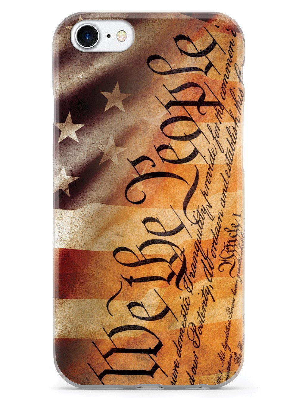 Inspired Cases - Patriotic American Flag & Constitution Design - 3D Textured Protective Phone Case Compatible with Apple iPhone 7 - Perfect for Everyday Use, Travel & Showing Your American Pride