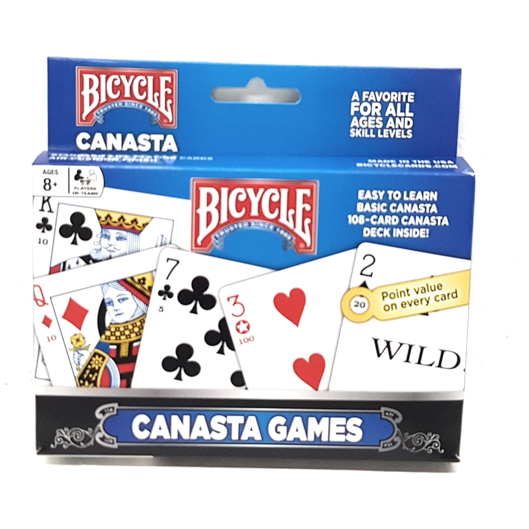 Bicycle 2-Pack Canasta Card Games Standard (Limited Edition) - Perfect for Family Game Nights and Travel Entertainment