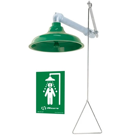 Haws 8122 AXION MSR Drench Shower with Plastic Showerhead - Universal Mount Emergency Safety Shower for Labs, Factories & Industrial Use