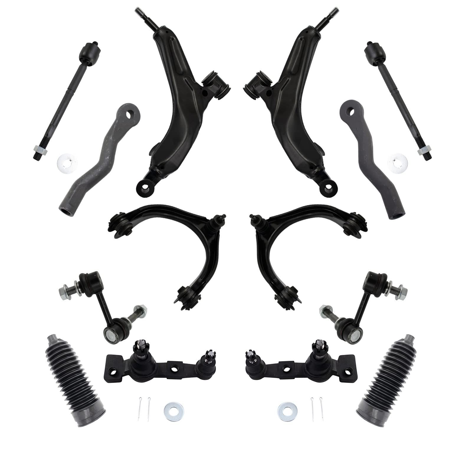 TRQ Front Steering & Suspension Kit - Ball Joint, Control Arm, Rack & Pinion, Stabilizer Link, Tie Rod - Compatible with Lexus ES350, RX350, IS250 (2006-2015) - Improve Handling & Ride Comfort for City Driving & Highway Cruising