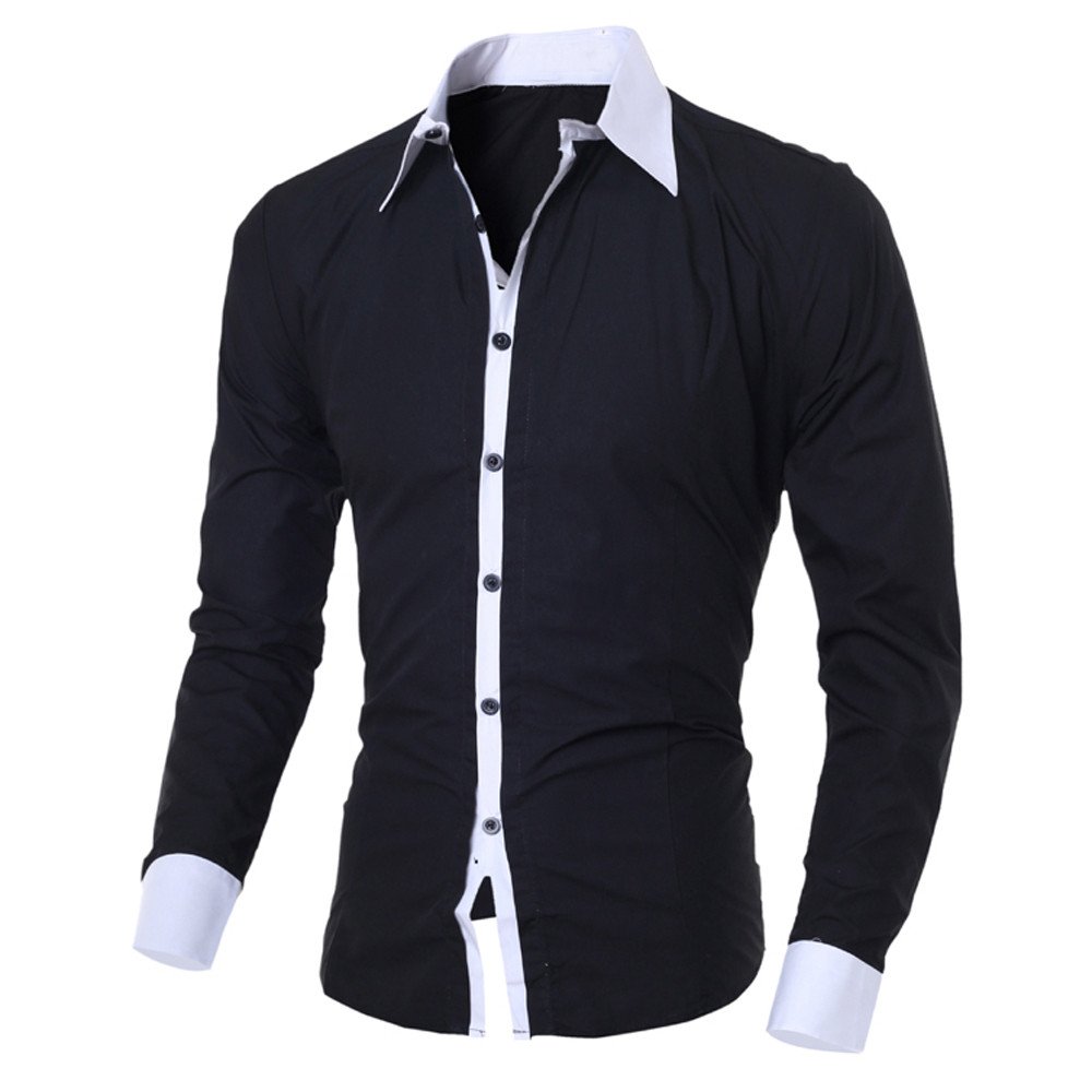 Men's Slim Fit Long Sleeve Dress Shirts for Big & Tall - Formal Office Work Shirt & Casual Button Down Blouse - Perfect for Business, Party, and Everyday Wear - White Tops