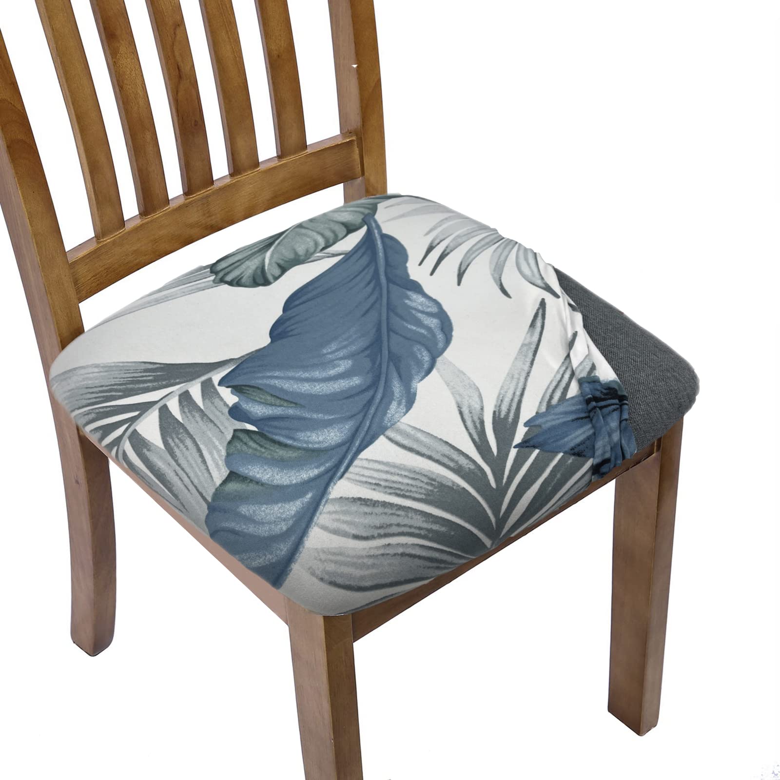 Unicorn Dining Room Chair Covers Set of 4 - Stretch Jacquard Washable Seat Protectors for Kitchen Chairs - Dustproof & Removable Slipcovers (Light Green) - Perfect for Home, Restaurant & Office Use