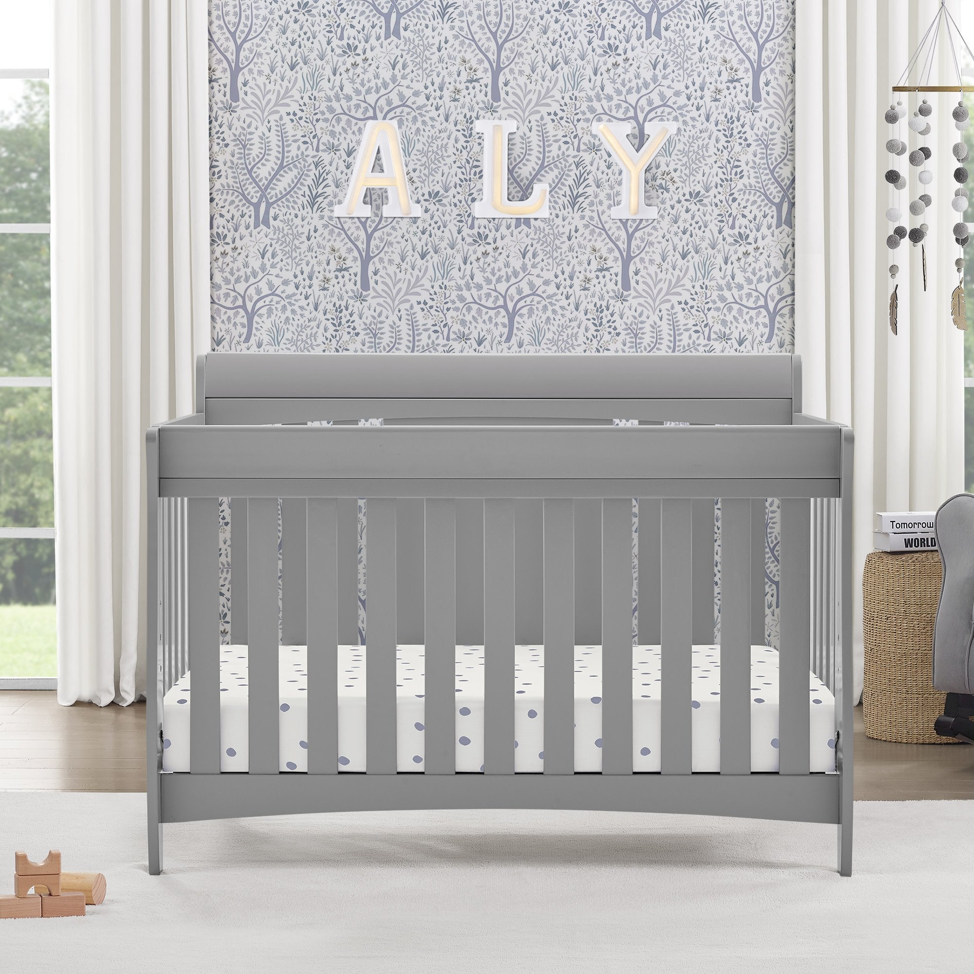 Richmond 6-in-1 Convertible Baby Crib to Toddler Bed with Adjustable Height - Safe Nursery Furniture for Newborns & Kids - Perfect for Bedrooms, Daycares & Nurseries