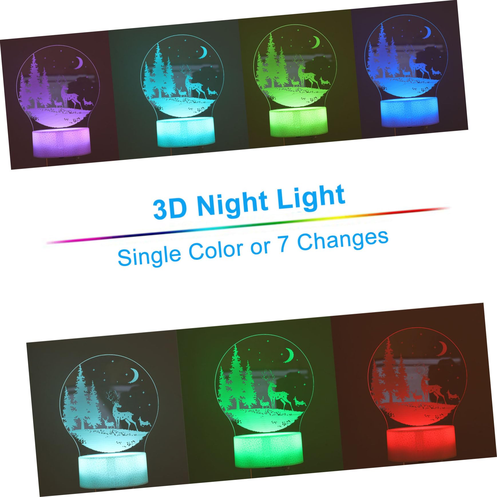 BUTIFULSIC LED Night Light - Christmas Decorations, Xmas Style Desktop Lamp, Safe & Odor-Free for Kids Room, Bedside, Holiday Home Decor