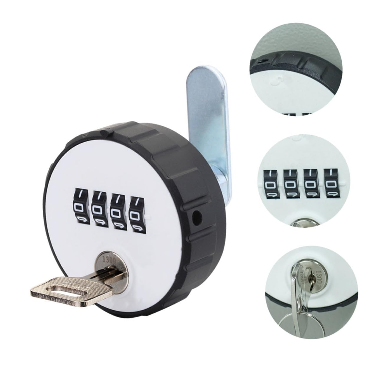10-Piece Combination Cam Lock Set - Round Mechanical Cabinet & Drawer Lock with 4-Digit Number Padlock & Keyless 4-Code Security - Durable Engineering Plastic for File Cabinets, Keyboard Drawers & Adult Storage Solutions - Perfect for Home, Office & Workshop Organization
