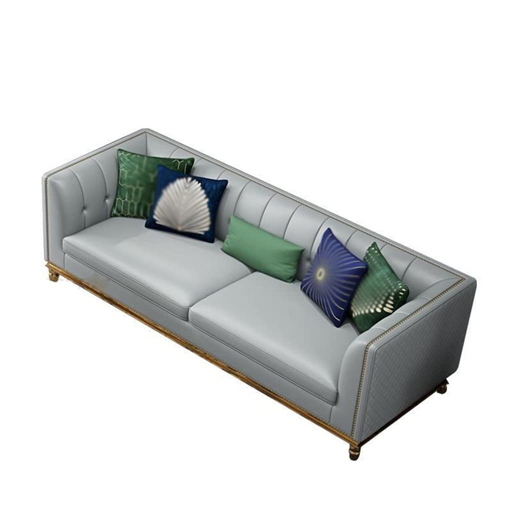 Modern Hong Kong Style Leather Sofa Set 3-Piece Living Room Furniture for Small Apartments - Perfect for Studio, Condo & Loft Decor