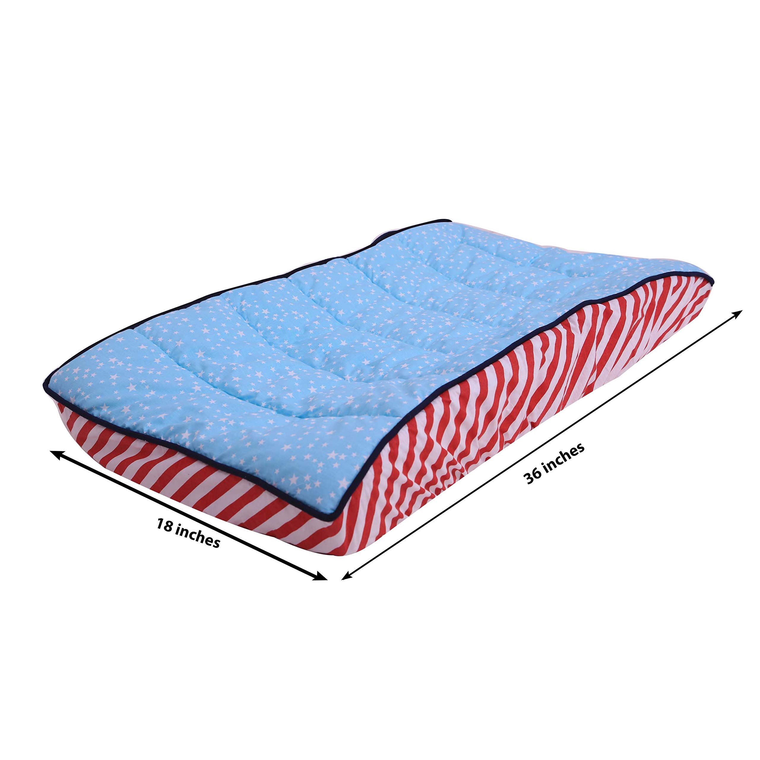 Bacati Space Multicolor Cotton Changing Pad Cover for Boys - Blue Stars Design, Soft & Breathable Baby Changing Table Cover - Perfect for Nursery, Daycare & Travel