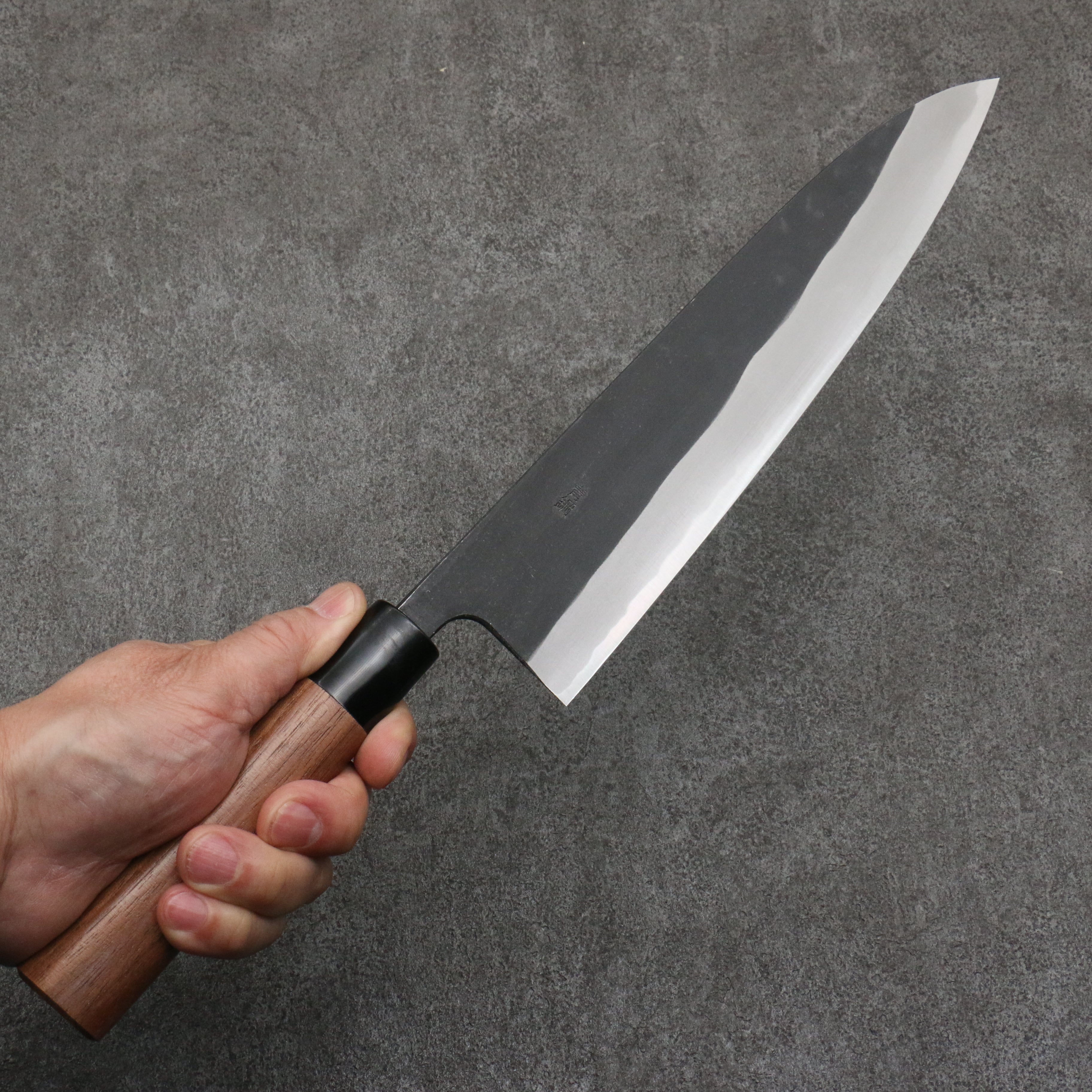 Nao Yamamoto Blue Steel Kurouchi Gyuto 240mm Japanese Chef Knife with Walnut Handle - Perfect for Slicing, Dicing, and Precision Cooking in Professional Kitchens