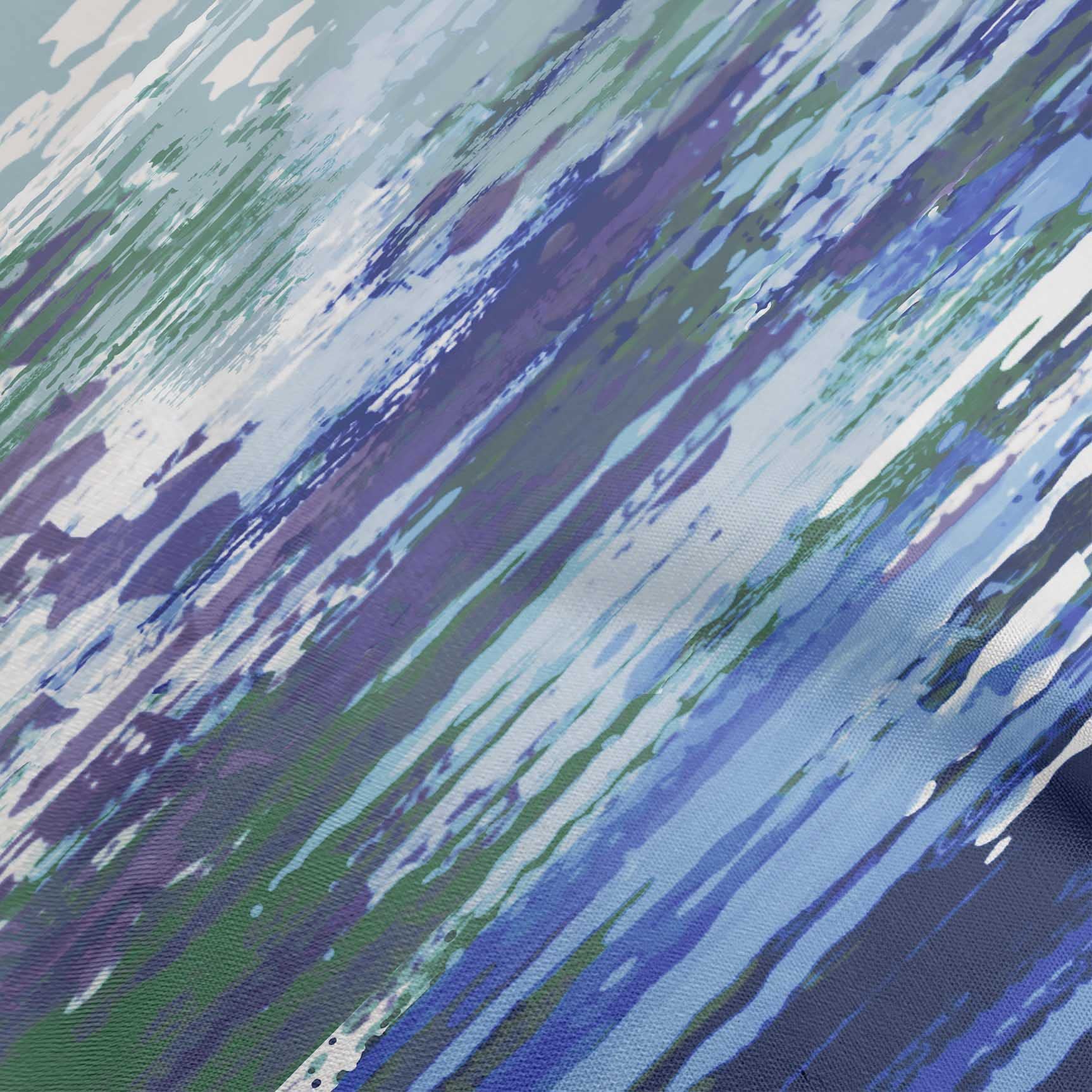 oneOone Polyester Spandex Blue Brush Stroke Print Fabric - 56 Inch Wide DIY Clothing & Quilting Material for Dresses, Crafts & Home Decor Projects