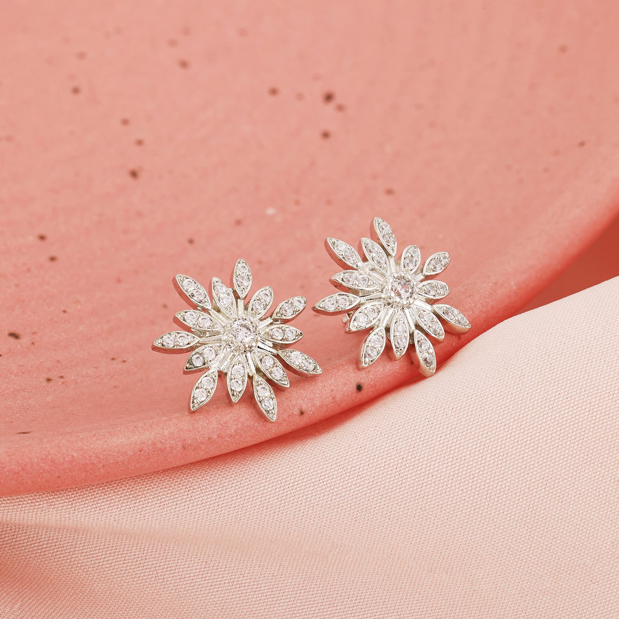GIVA 925 Sterling Silver Classic Floral Romance Earrings for Women | Elegant Gift for Girlfriend, Wife, Daughter | Authentic 925 Stamp & Certificate | 6-Month Warranty | Perfect for Date Night, Anniversary & Special Occasions