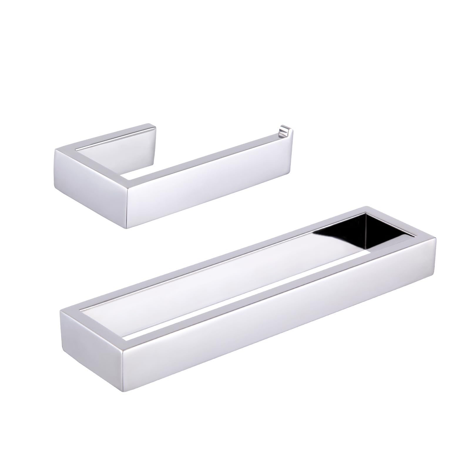 GERZWY 2-Piece Stainless Steel Bathroom Accessory Set - SUS 304 Toilet Paper Holder & Towel Ring Wall Mount, Polished Finish HG1708-2JG - Perfect for Modern Bathroom Decor & Space-Saving Organization