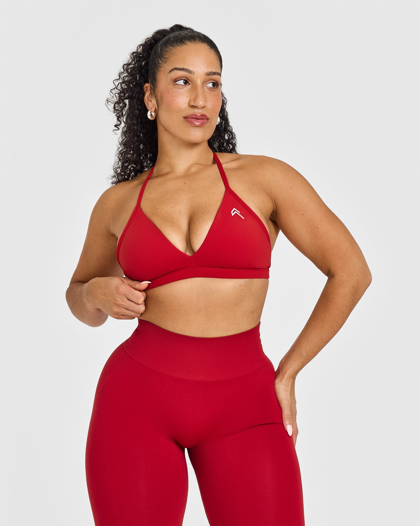 Ultra Micro V Neck Bralette for Women - Comfortable Seamless Wireless Bra in Toasted Red | Perfect for Yoga, Lounge & Everyday Wear