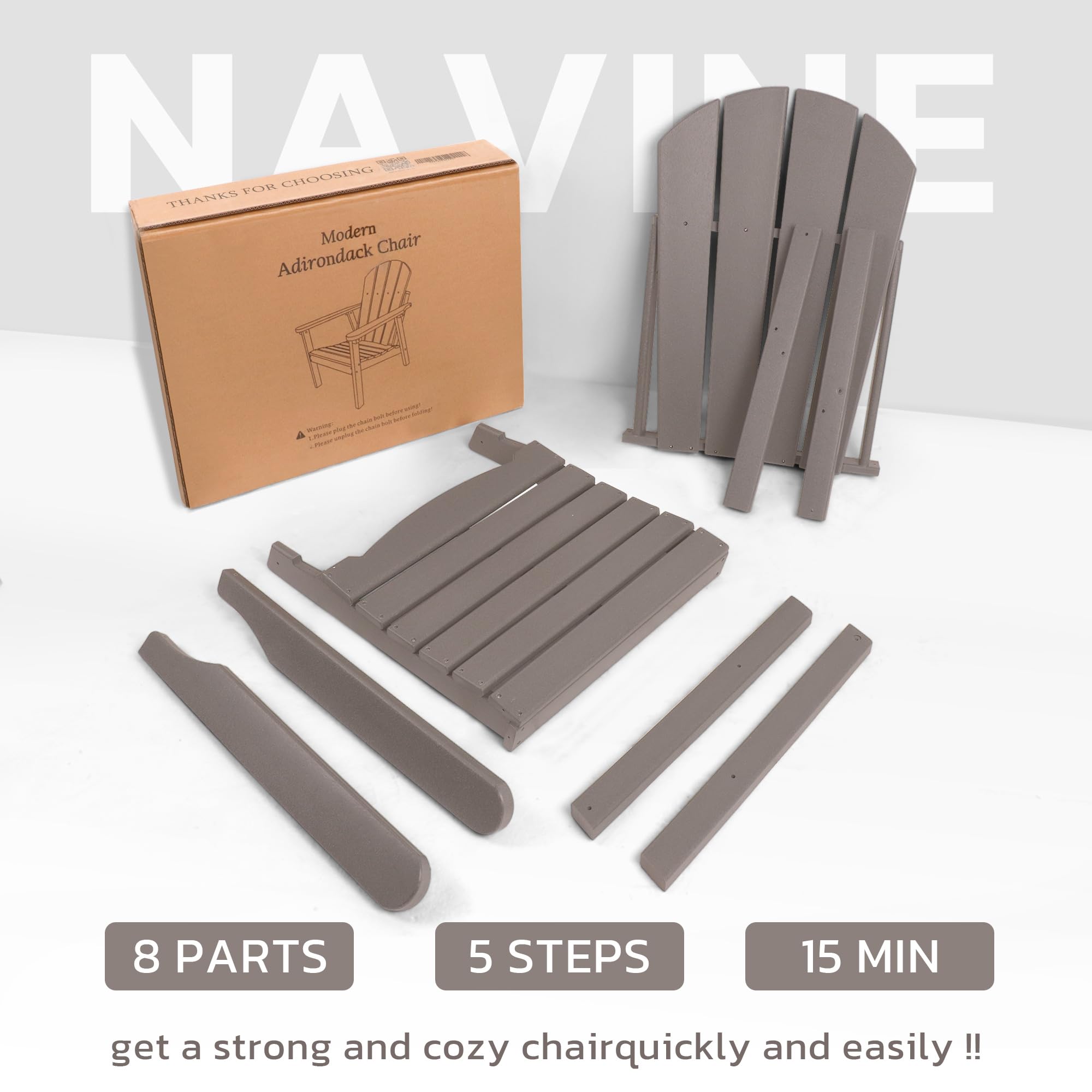 Premium HDPE All-Weather Adirondack Chair Set of 2 - Durable Outdoor Patio Chairs for Fire Pit, Lawn, Deck & Poolside - Perfect for Backyard Relaxation, Garden Lounging & Outdoor Entertaining