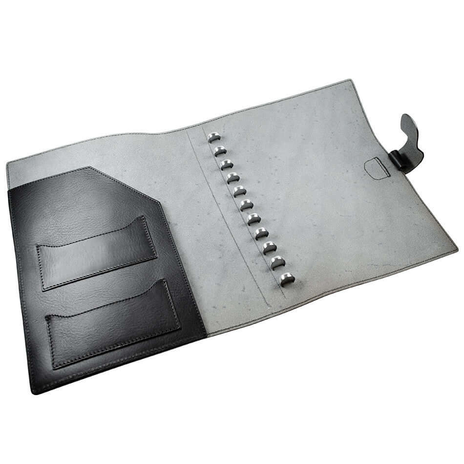 Premium Atoma Pur Leather Folder 210 x 295mm - Black A4 Document Organizer for Office, School & Business Professionals | Perfect for Presentations, Contracts & Important Files