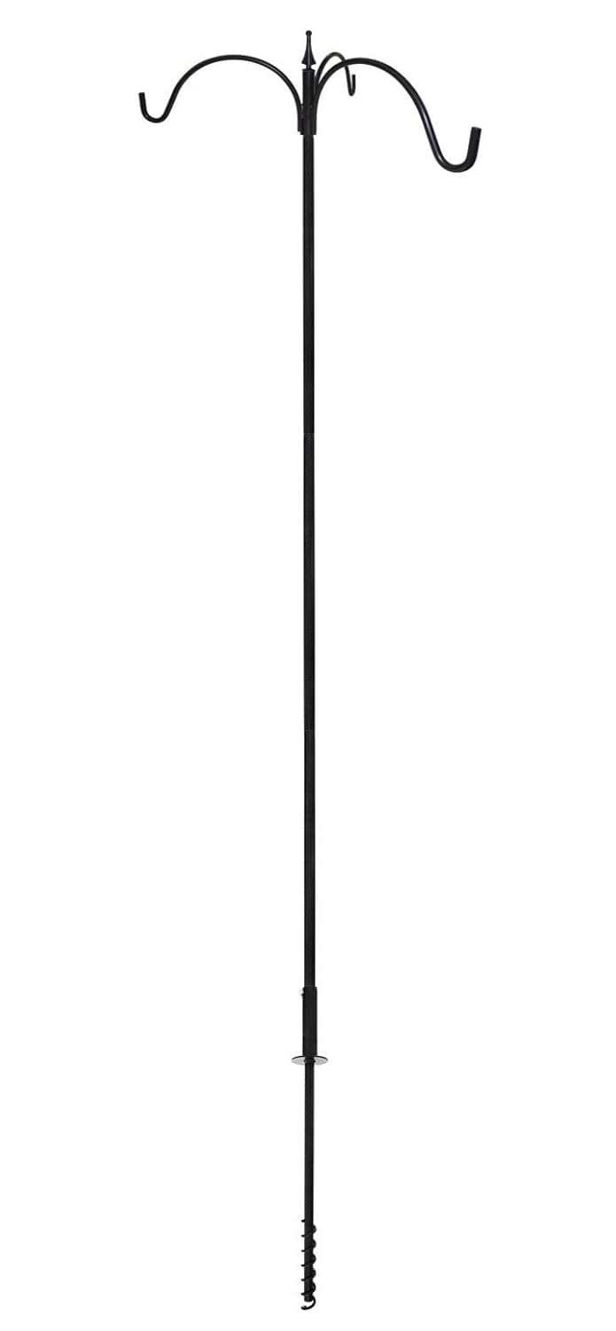 Erva FP5TX Feeder Pole Set with 3 Hangers - American Made - Perfect for Bird Watching & Backyard Wildlife Feeding