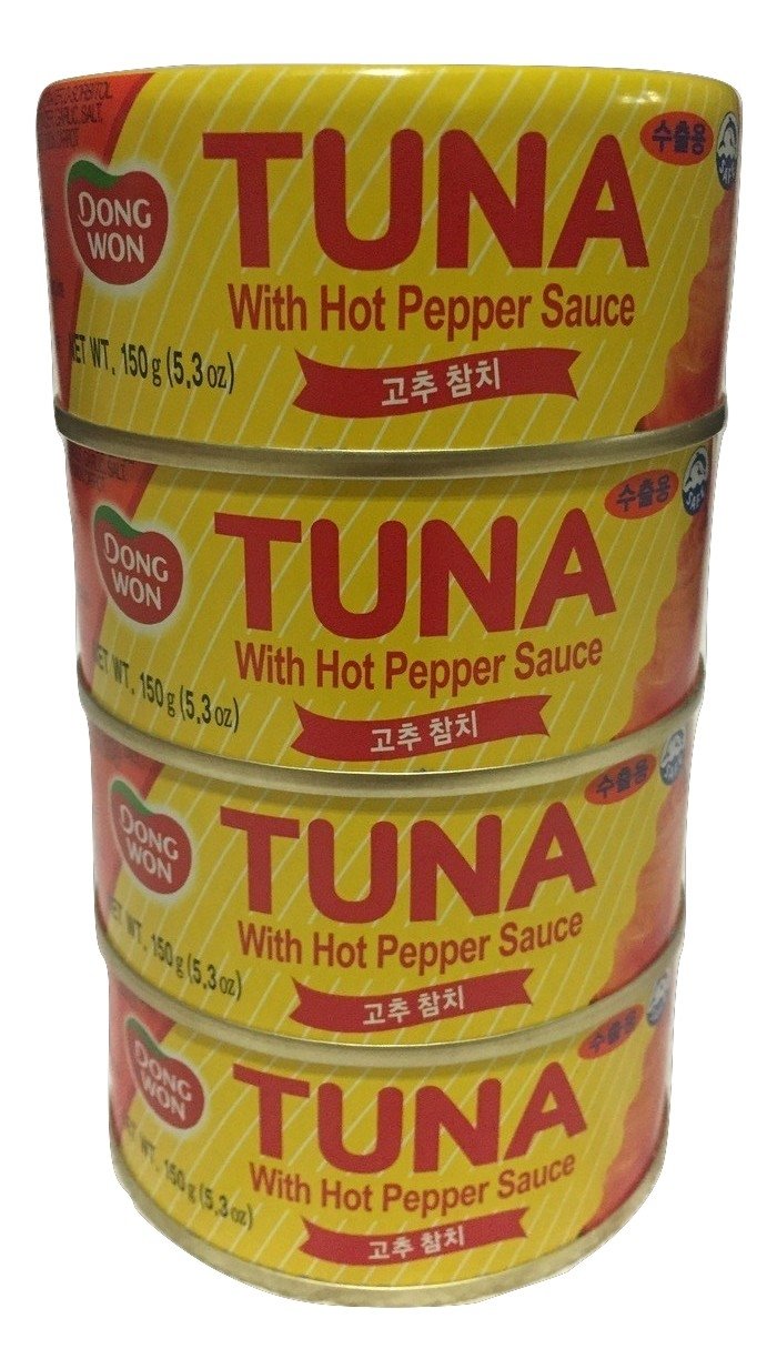 Spicy Tuna in Hot Pepper Sauce - Dongwon Premium Canned Tuna, 5.29oz (4-Pack) | Perfect for Sandwiches, Salads & Quick Meals