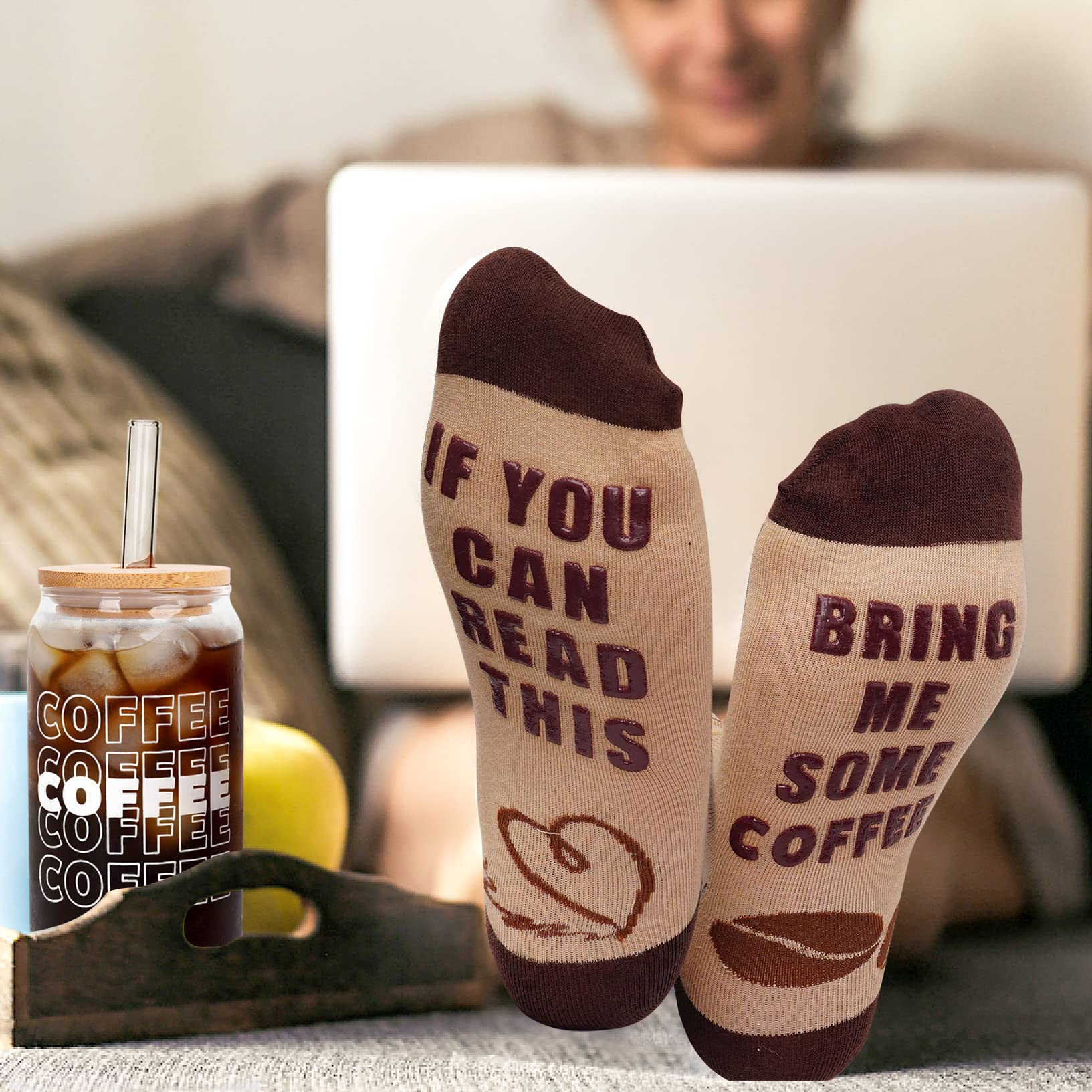 Best Iced Coffee Cups with Lids & Straws - 20OZ Glass Coffee Mugs, Can Shaped Drinking Glasses - Perfect Gift for Coffee Lovers, Men & Women - Ideal for Home, Office, Travel & Outdoor Use