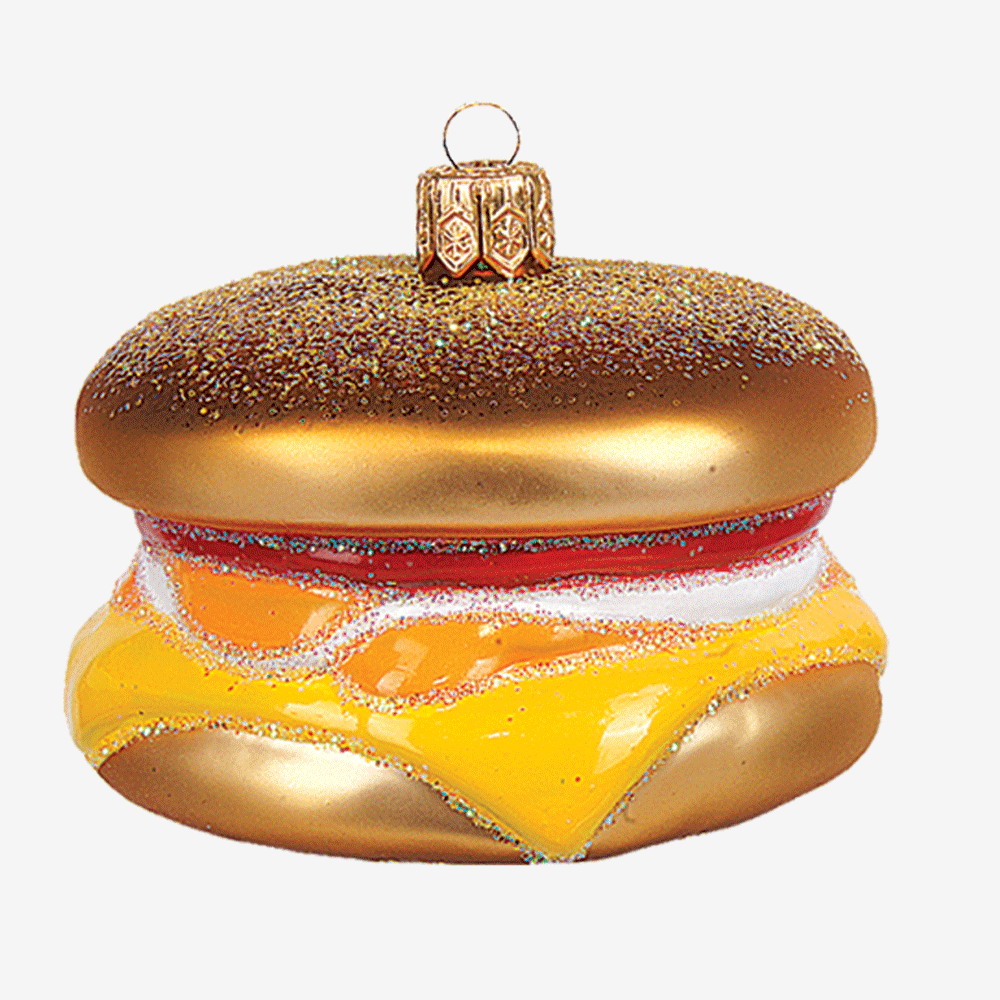 Egg McMuffin Christmas Ornament - Fast Food Breakfast Inspired Holiday Decor for Tree, Gift, or Office