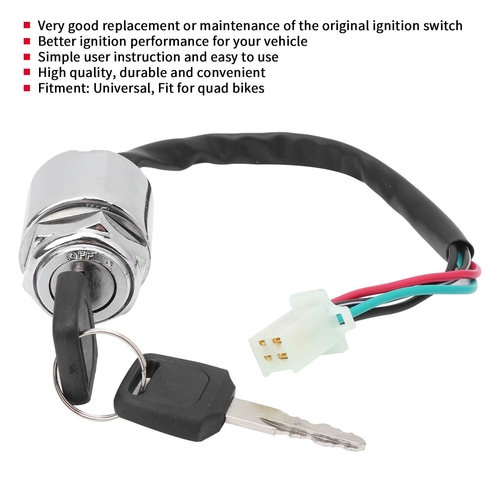Universal Motorcycle Ignition Switch with 2 Keys - ATV & Motorbike Starter for Smooth Rides