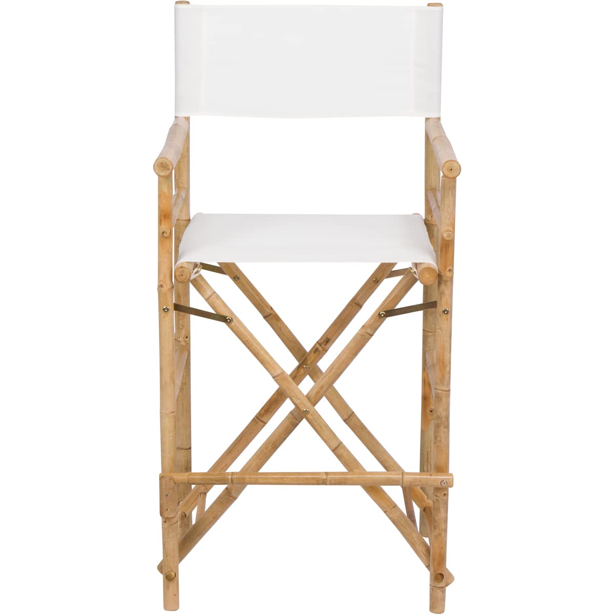 Premium White Bamboo Director Chair - Lightweight & Durable Folding Chair for Outdoor Events, Beach, Camping, and Home Theater Seating