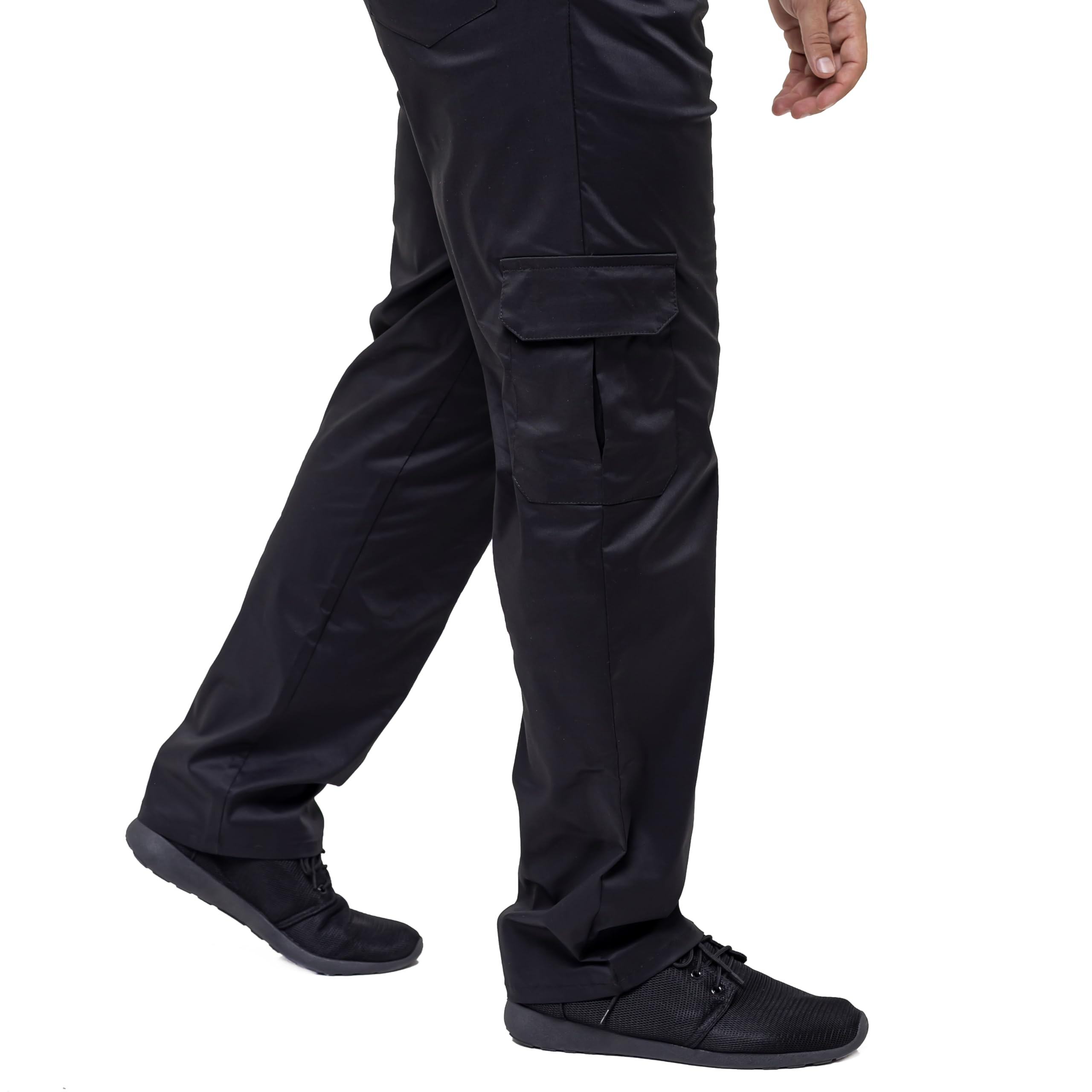 Big and Tall Men's Chef Pants - Black Cargo Kitchen Work Pants with Storage Bag | Professional Cooking, Restaurant & Culinary Workwear