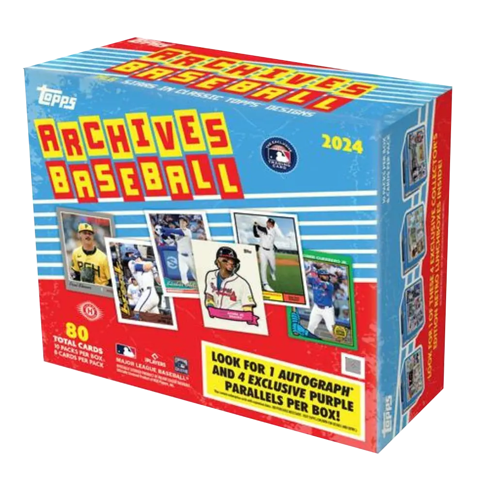 2024 Topps Archives Baseball Hobby Box - Limited Edition Baseball Cards for Collectors & Fans | Perfect for Trading, Displaying & Building Your Sports Memorabilia Collection