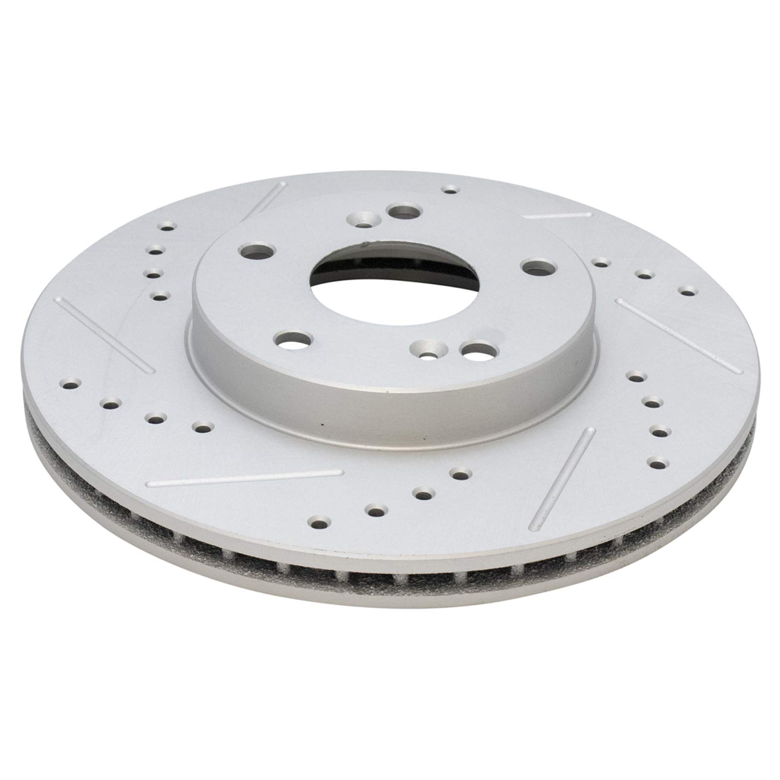 High-Performance Drilled & Slotted Disc Brake Rotors - G-Coated Front Pair for Honda Civic/Accord - Perfect for Racing & Daily Driving