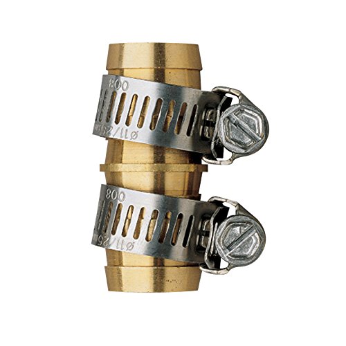 2 Pack - Orbit Brass 5/8 Inch Water Hose Repair Mender with Clamps - Fix Leaks in Garden, Lawn & Outdoor Watering Systems