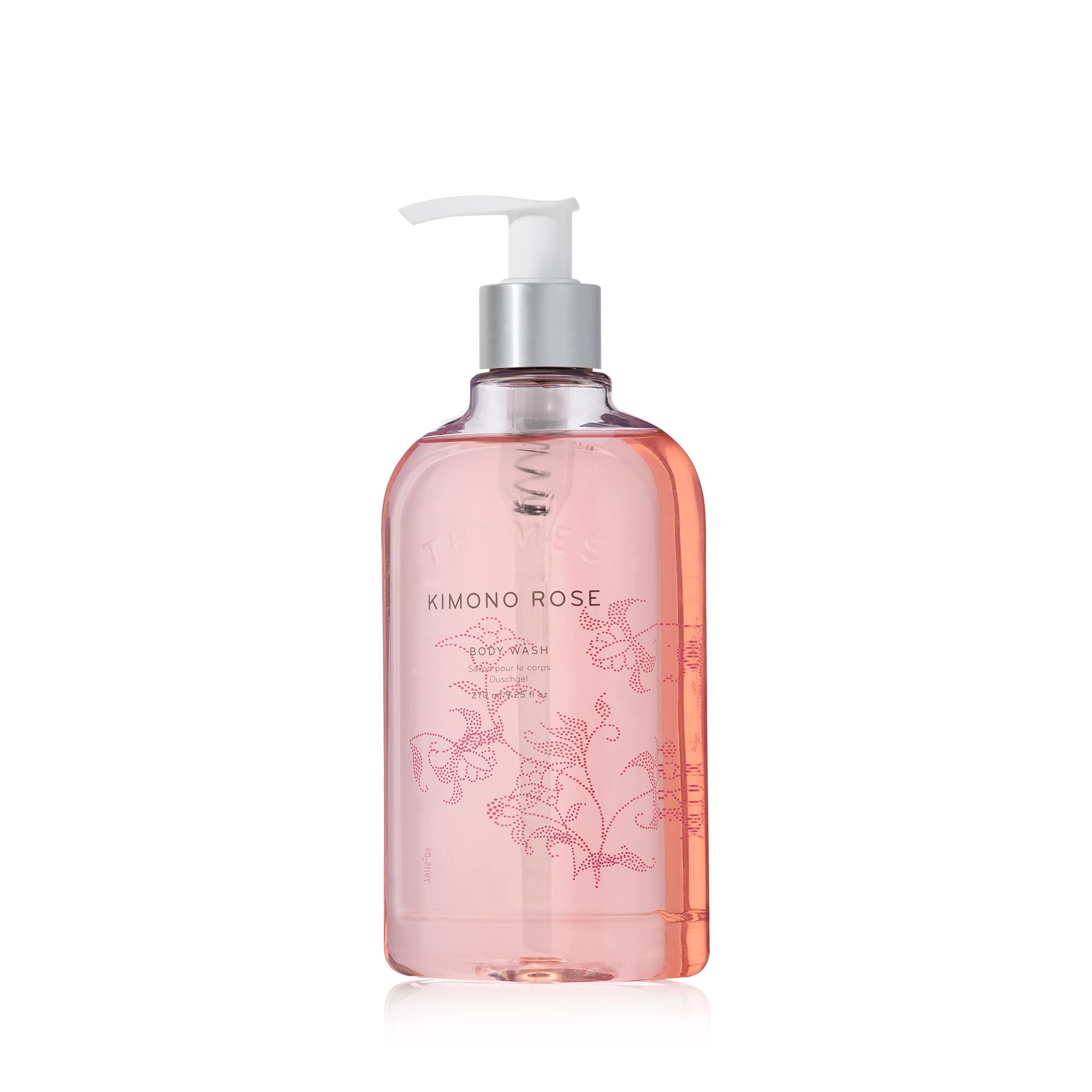 Thymes Kimono Rose Body Wash with Pump - Moisturizing Liquid Soap for Bath & Shower - Floral Scented with Rose, Peony & Jasmine - 9.25 fl oz | Perfect for Daily Skincare Routine & Spa-Like Relaxation at Home