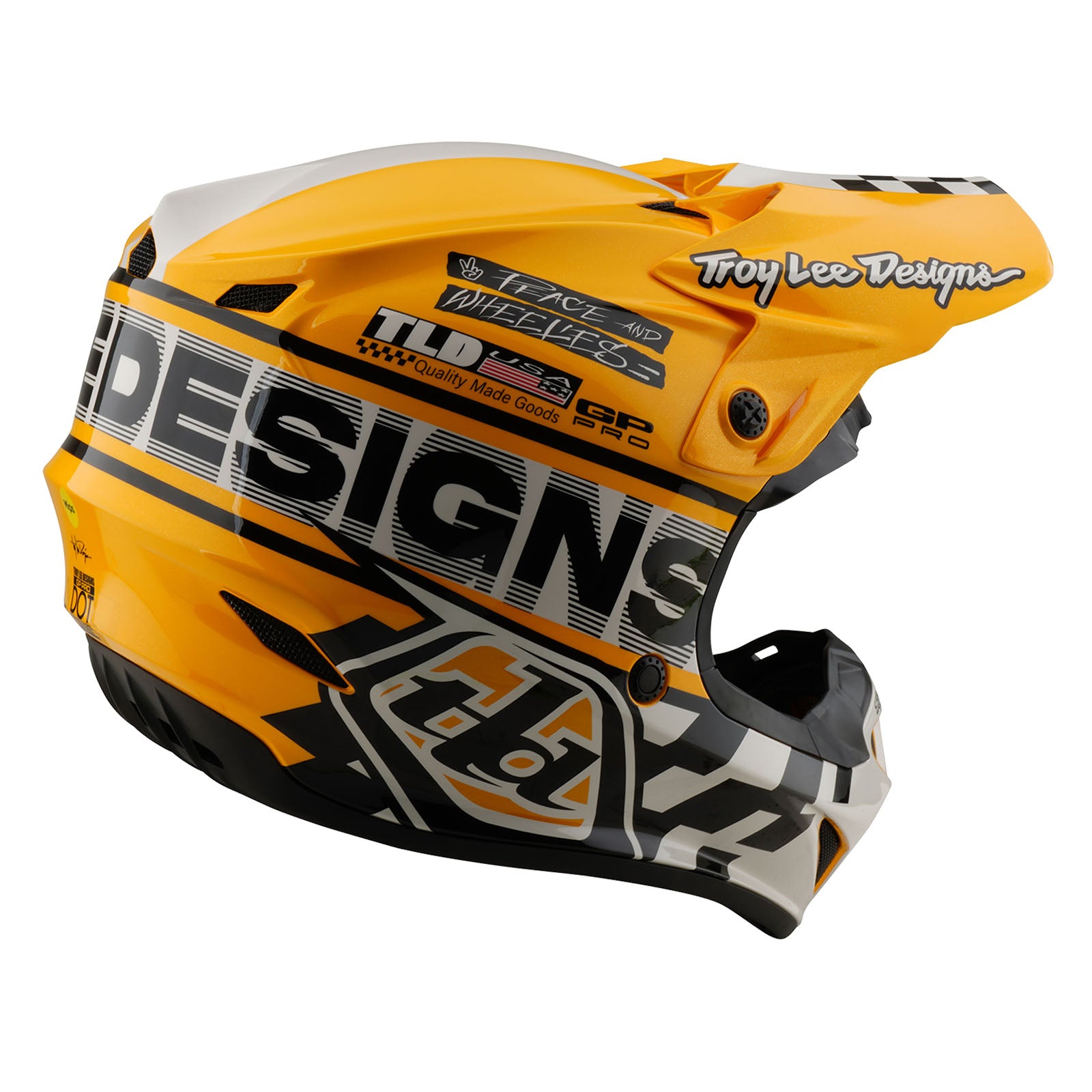 GP Pro Helmet Fifty 50 - White & Gold Motorcycle Full Face Helmet for Men & Women - High Impact Protection, DOT Approved - Perfect for Street Biking, Racing & Cruising
